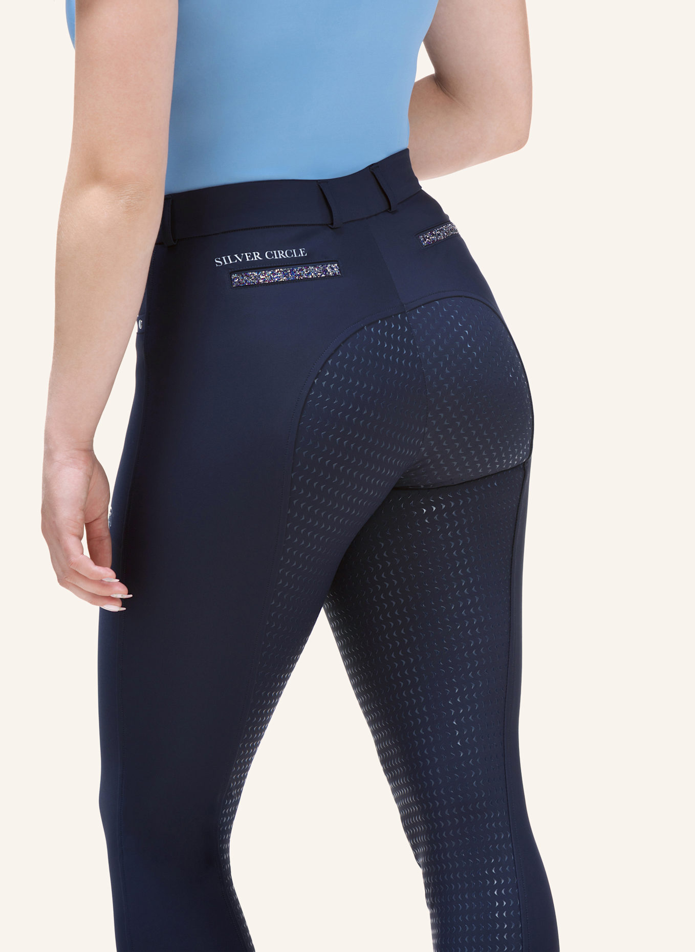 Silver Circle Reithose BELLA Full-Grip: BLAU