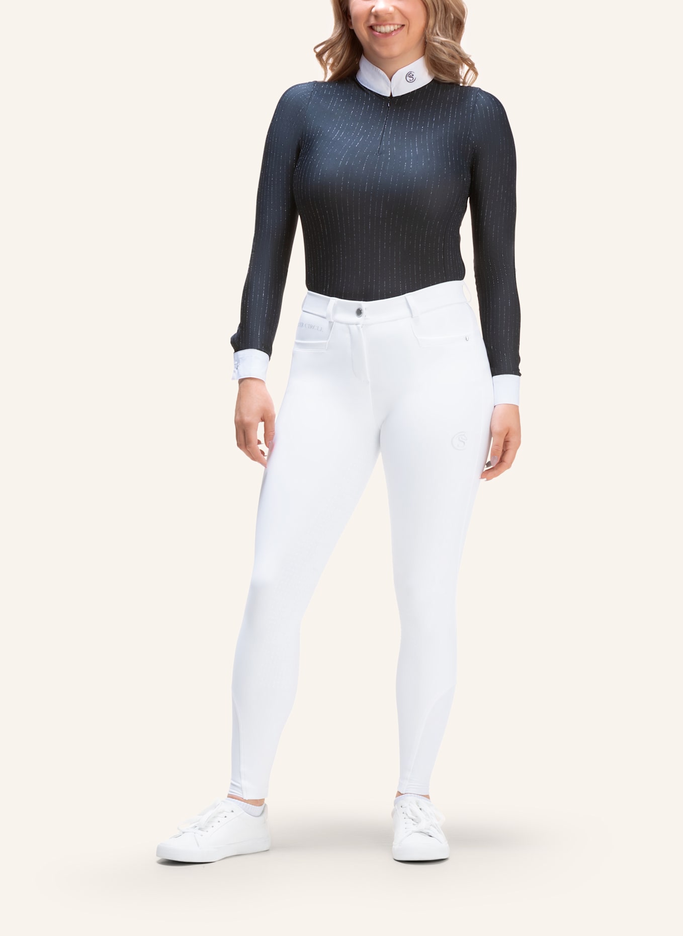 Silver Circle Reithose BELLA Full-Grip: WEISS