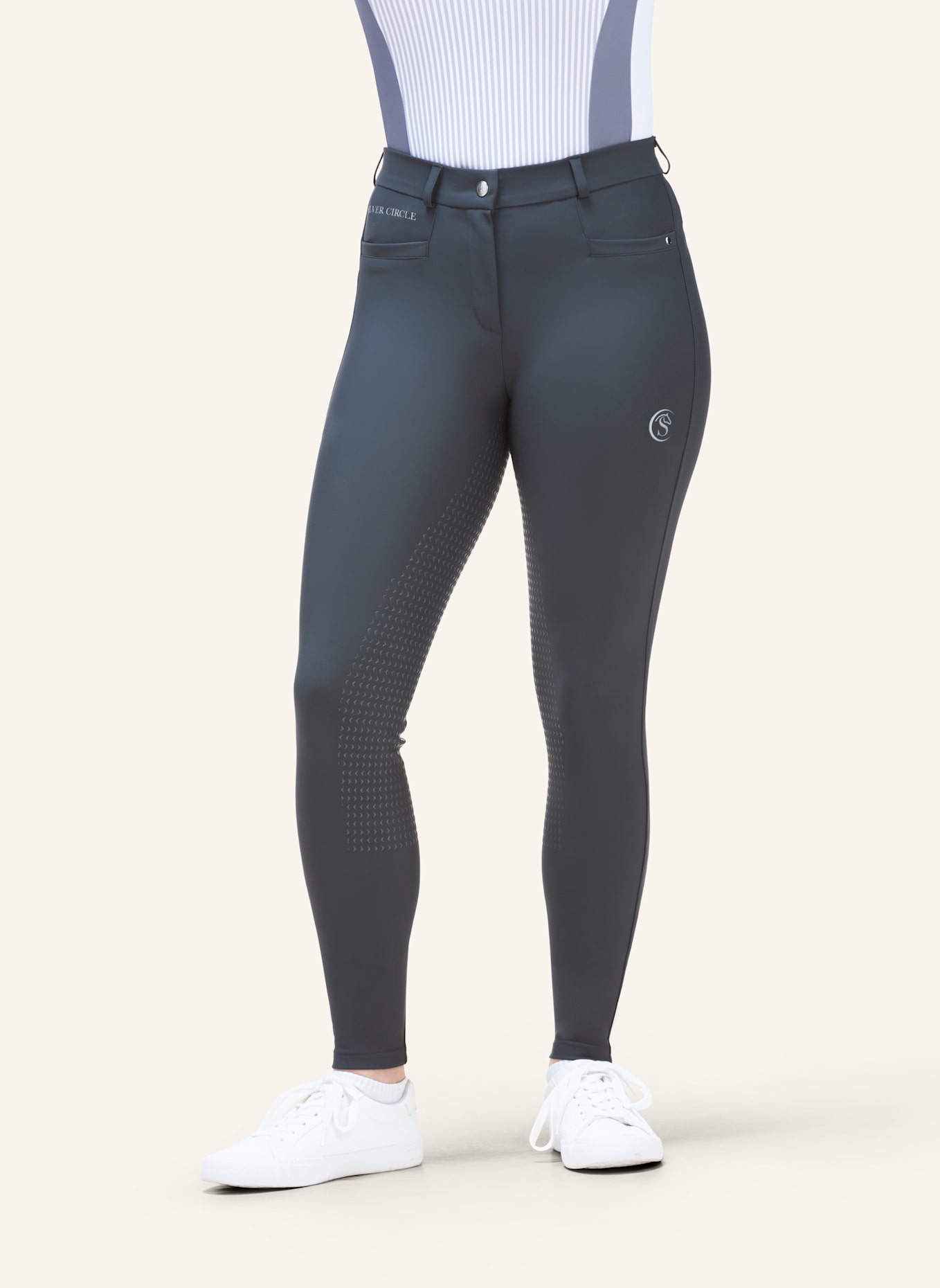 Silver Circle Reithose BELLA Full-Grip: GRAU