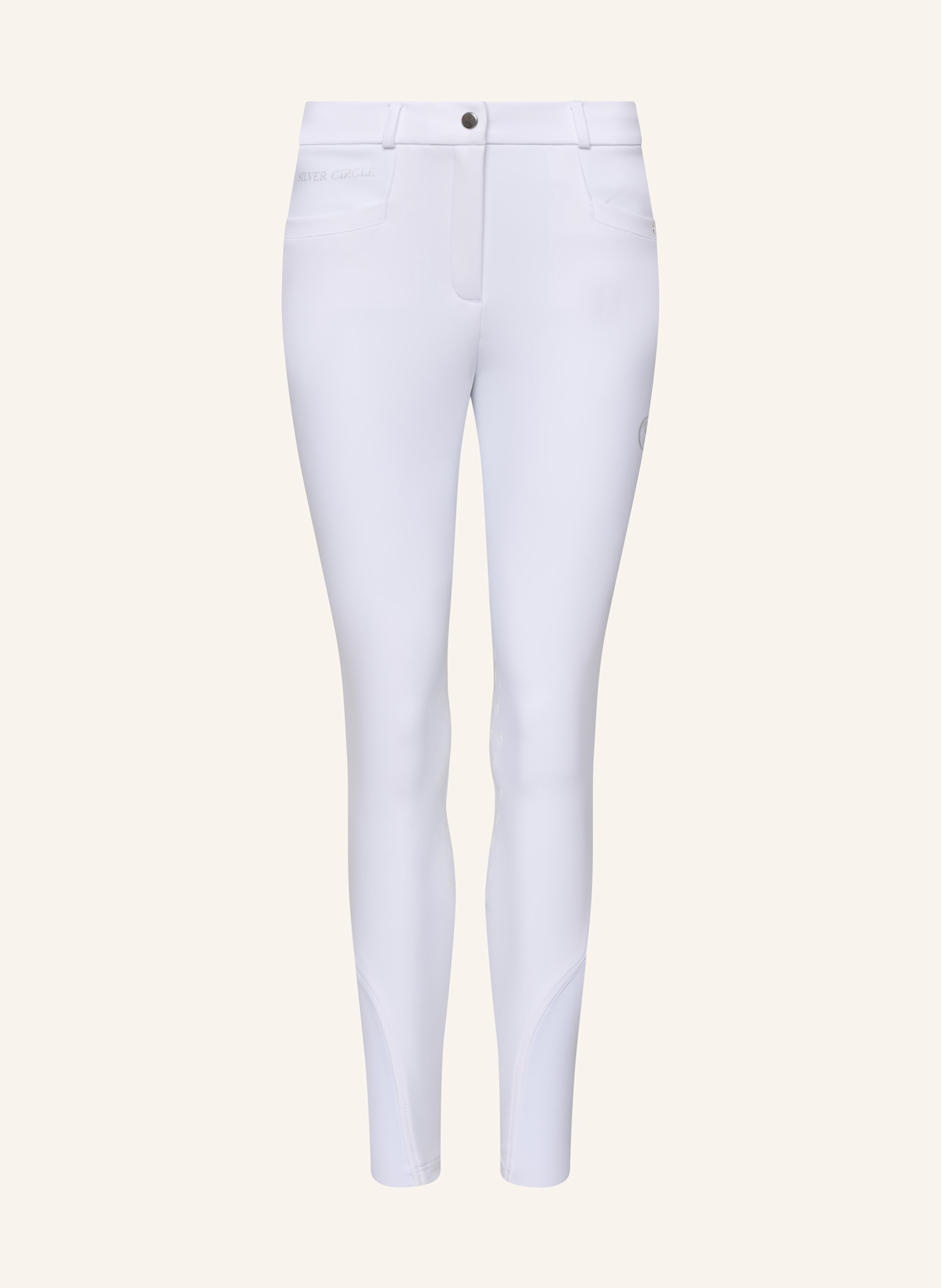 Silver Circle Reithose BELLA Knie-Grip: WEISS