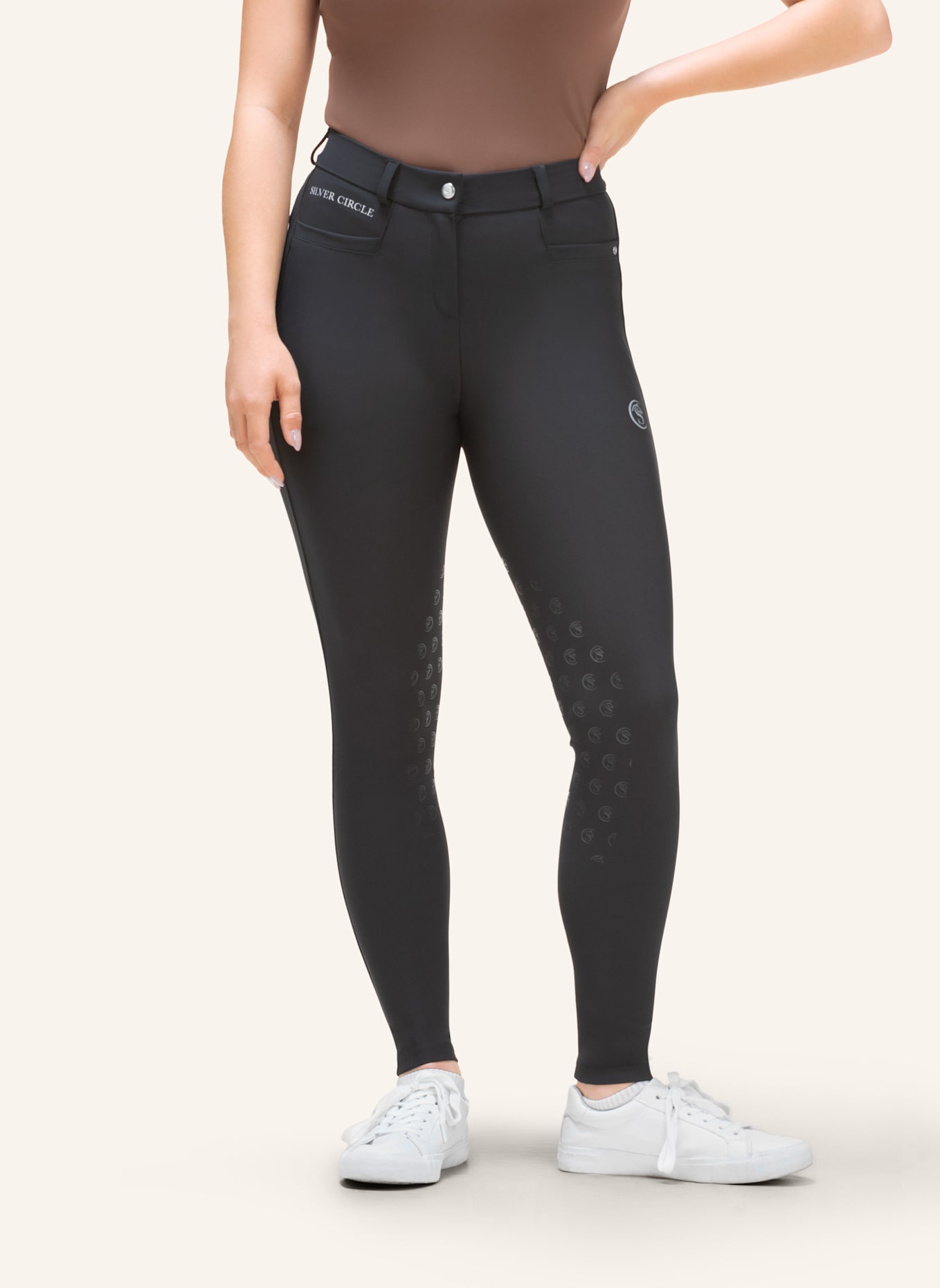 Silver Circle Reithose BELLA Knie-Grip: SCHWARZ
