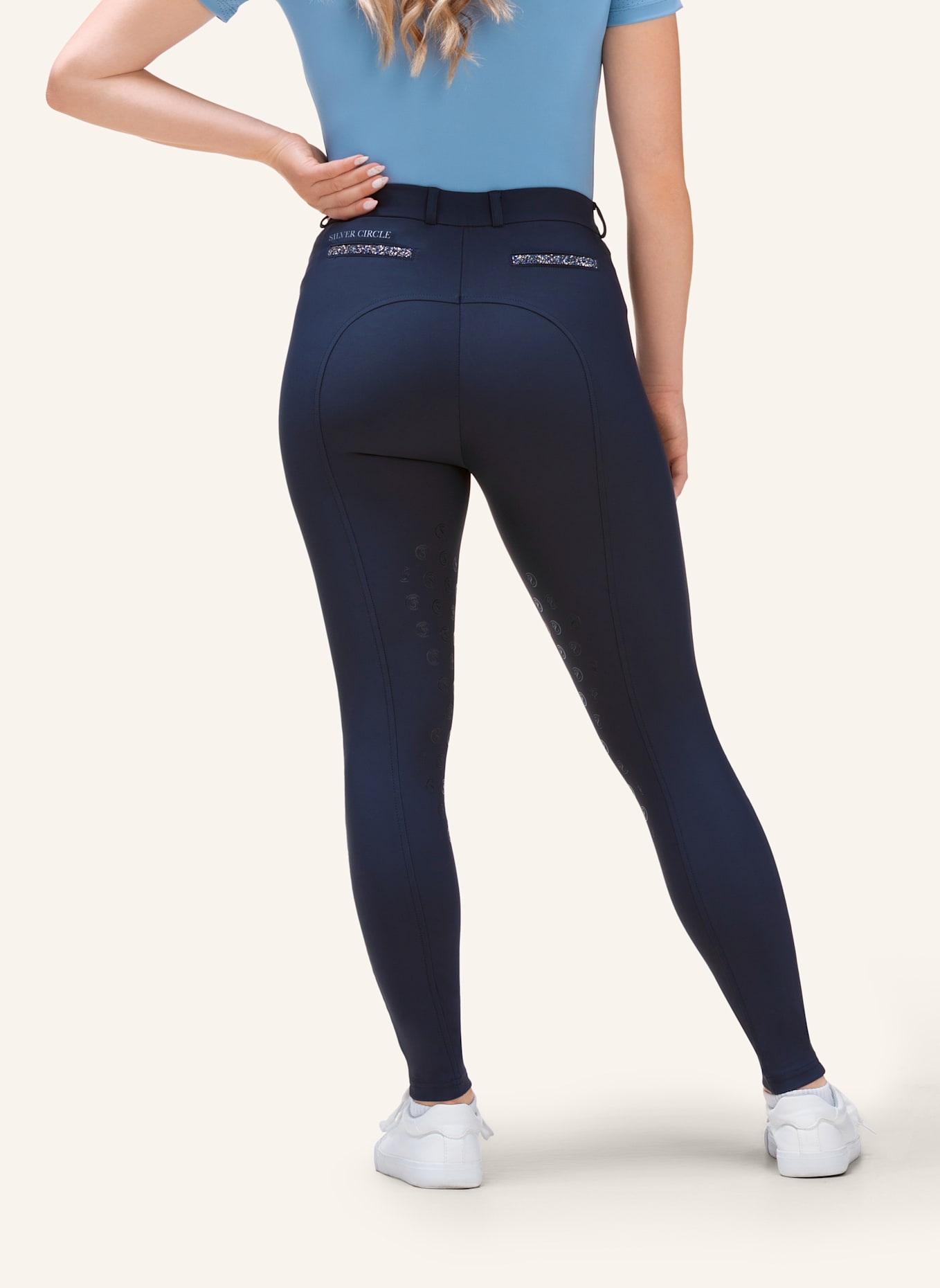 Silver Circle Reithose BELLA Knie-Grip: BLAU