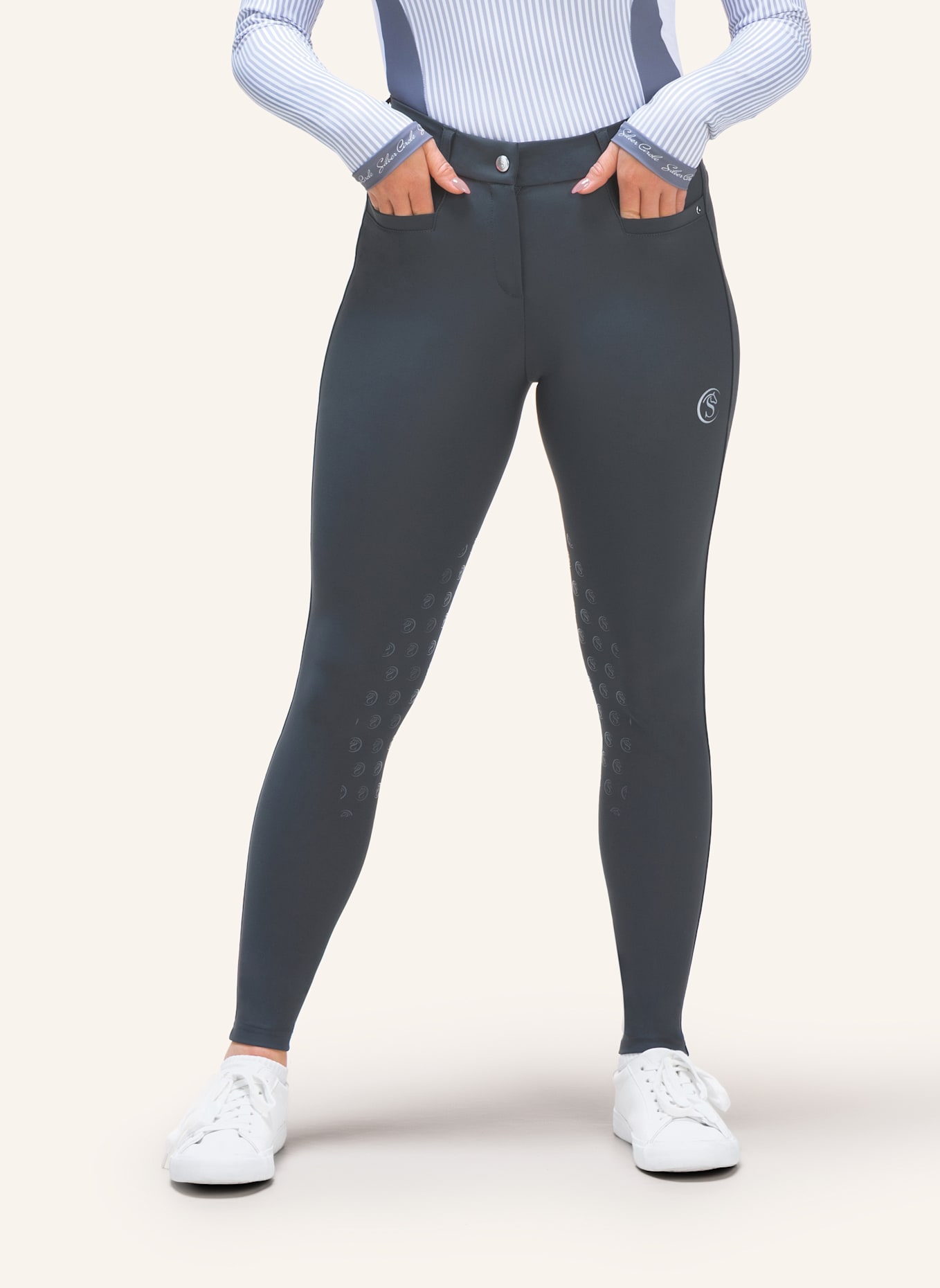 Silver Circle Reithose BELLA Knie-Grip: GRAU