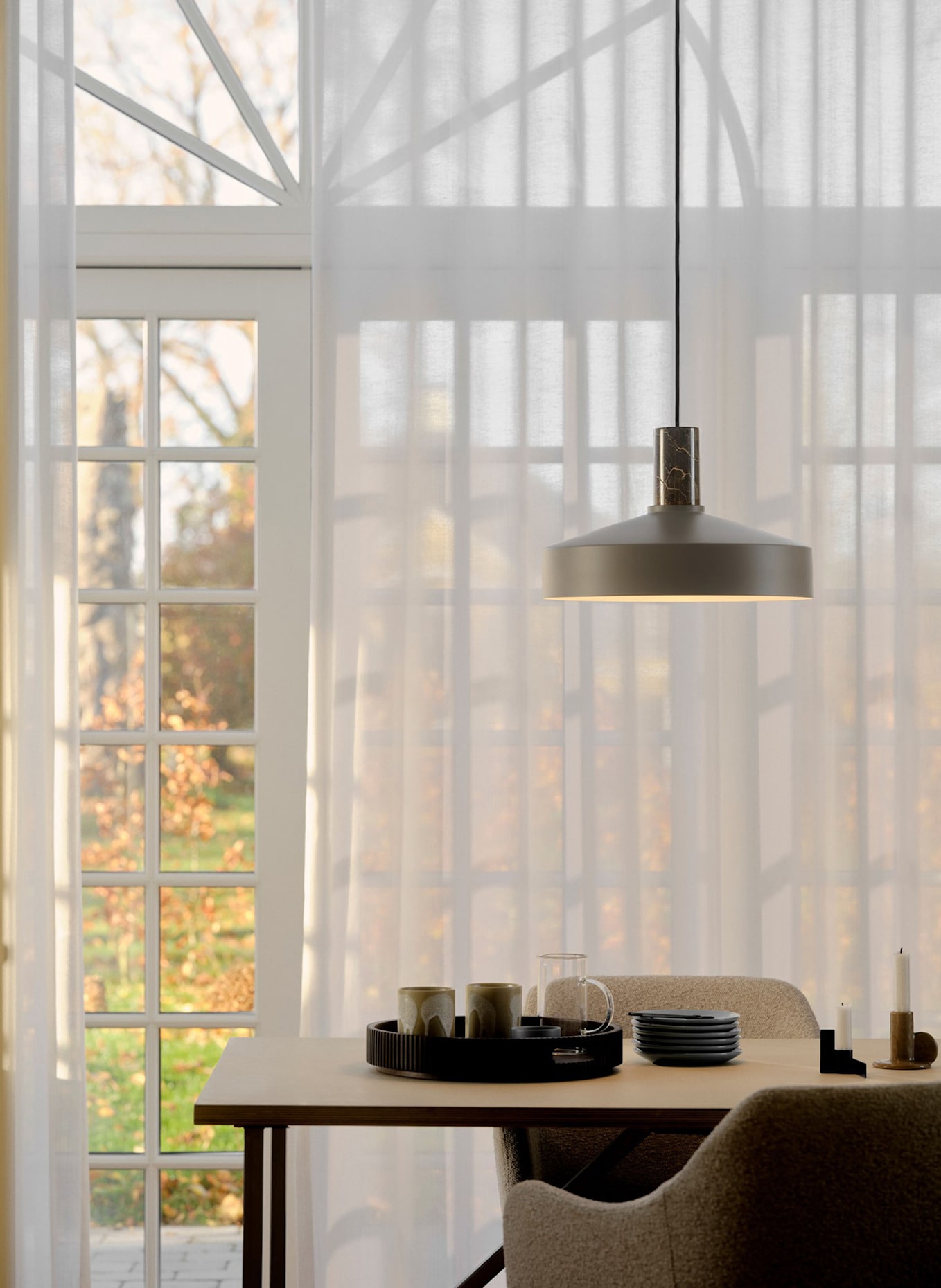 nordlux Pendelleuchte ELVAS MARBLE: BRAUN