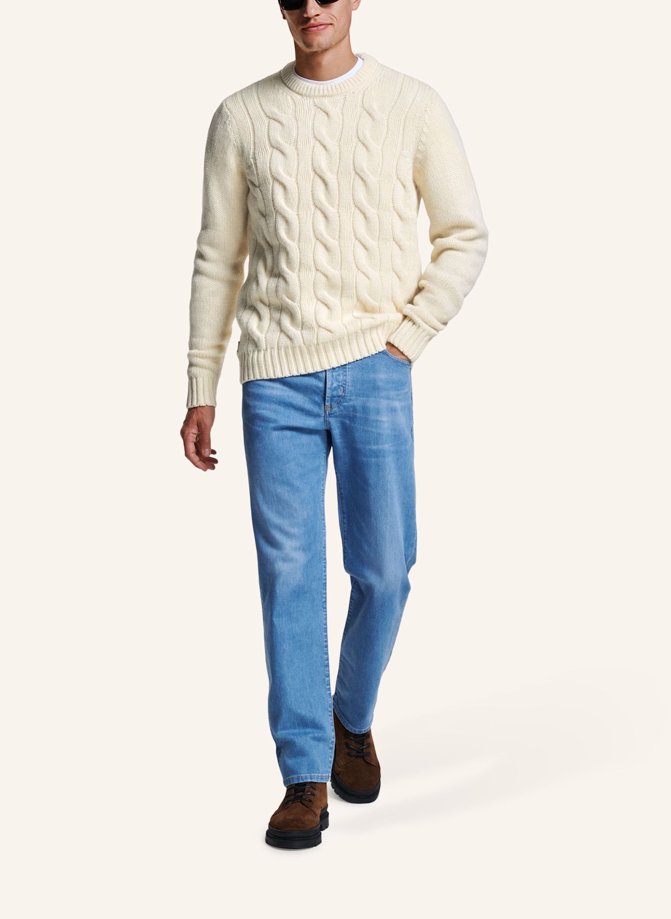 MR MARVIS Pullover THE CABLE KNIT PULLOVER: WEISS