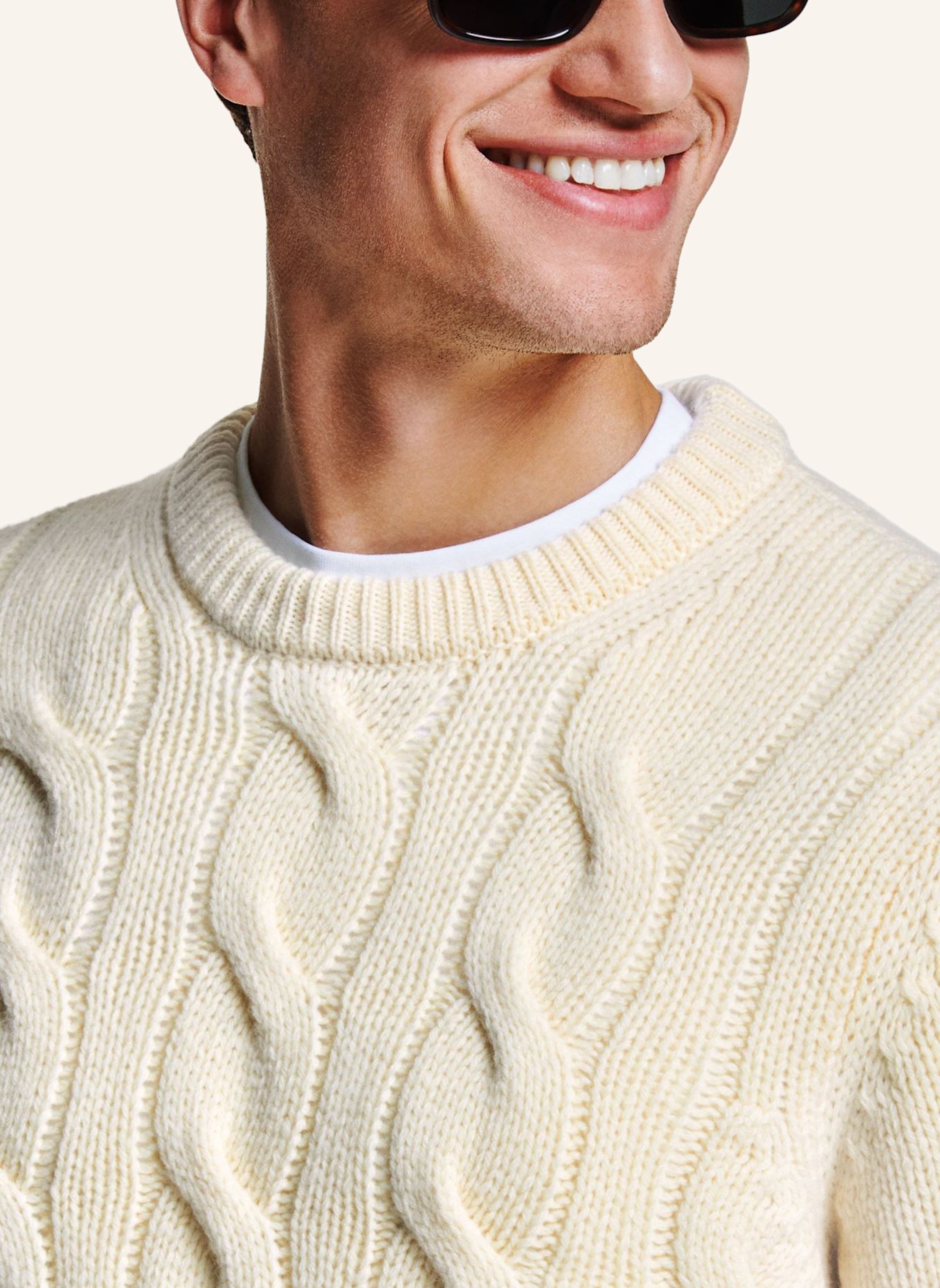 MR MARVIS Pullover THE CABLE KNIT PULLOVER: WEISS