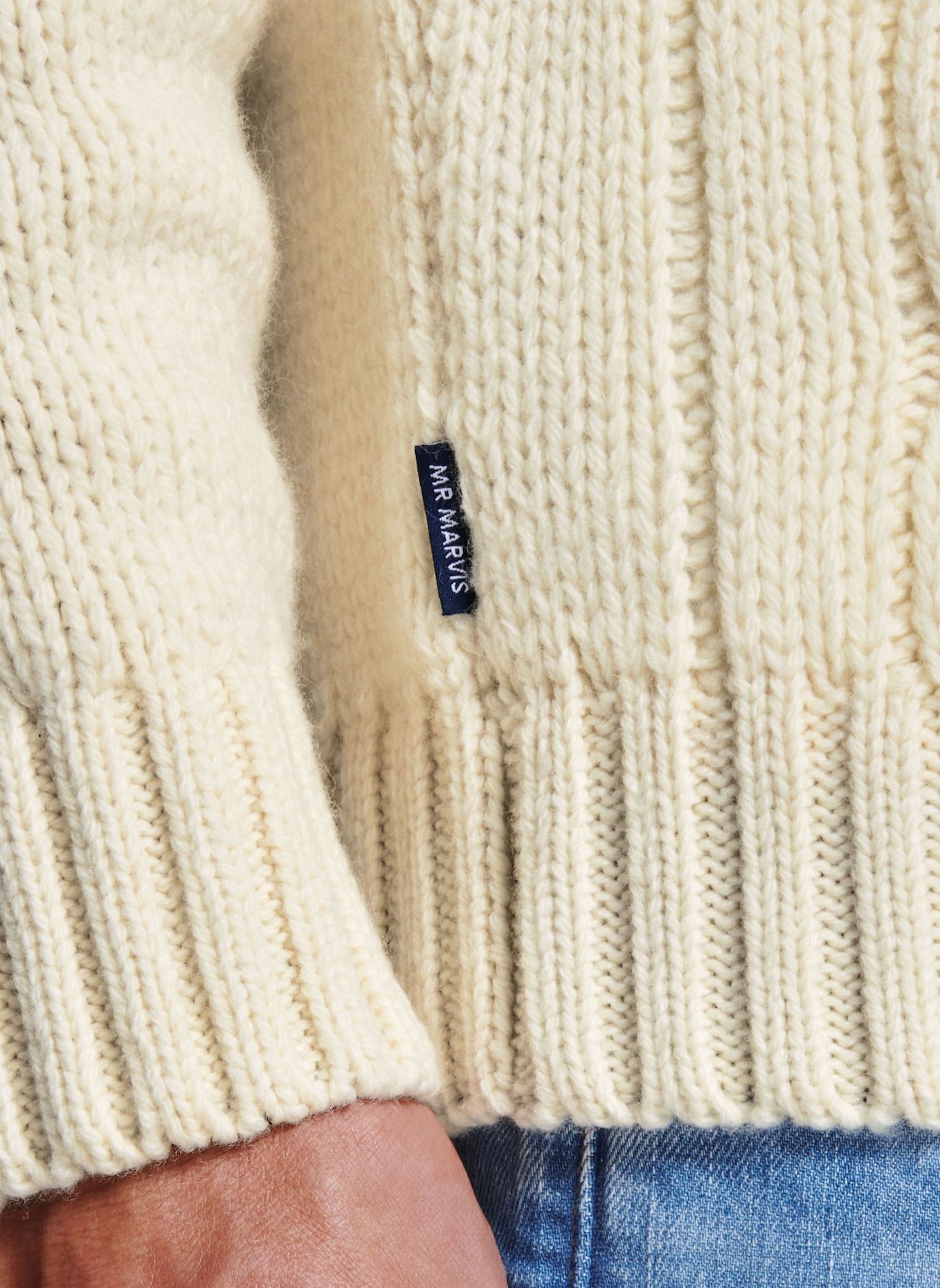 MR MARVIS Pullover THE CABLE KNIT PULLOVER: WEISS