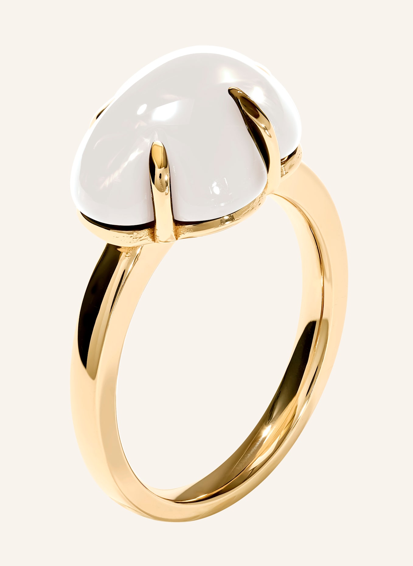 VIERI Ring WOLKE MILCHQUARZ: GOLD