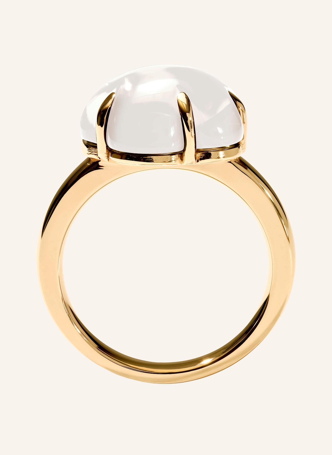 VIERI Ring WOLKE MILCHQUARZ: GOLD