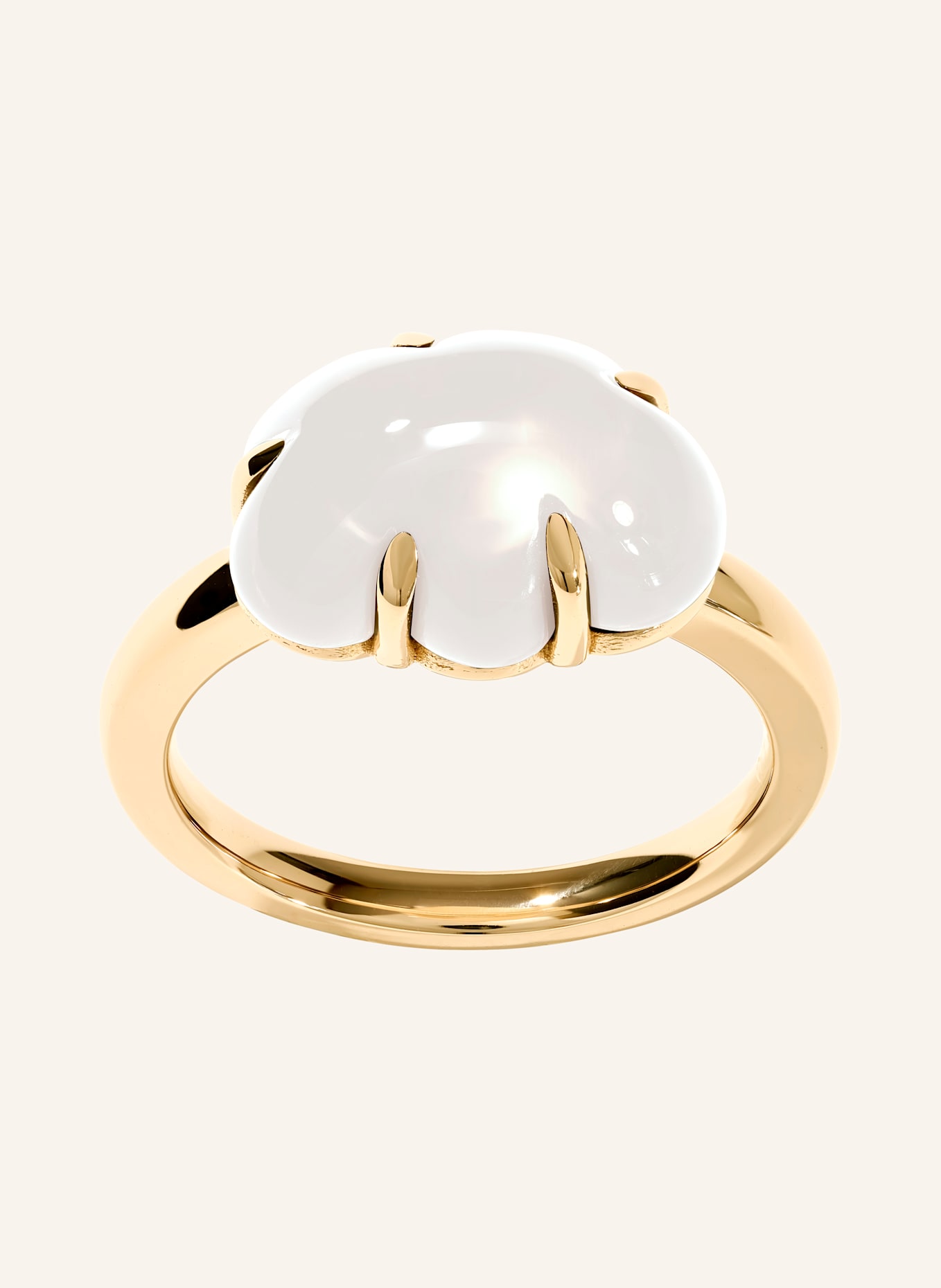 VIERI Ring WOLKE MILCHQUARZ: GOLD