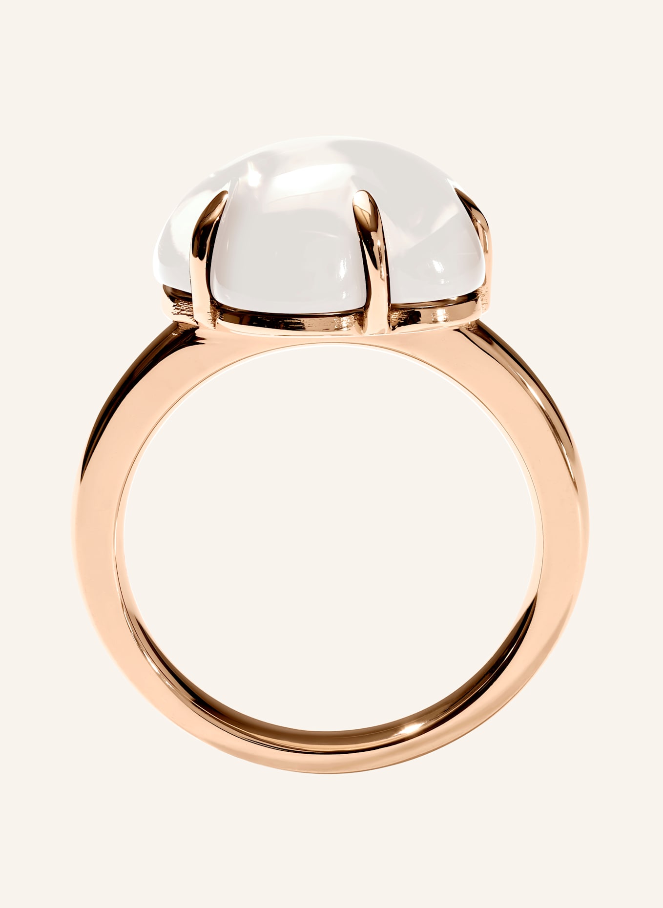 VIERI Ring WOLKE MILCHQUARZ: ROSÉGOLD