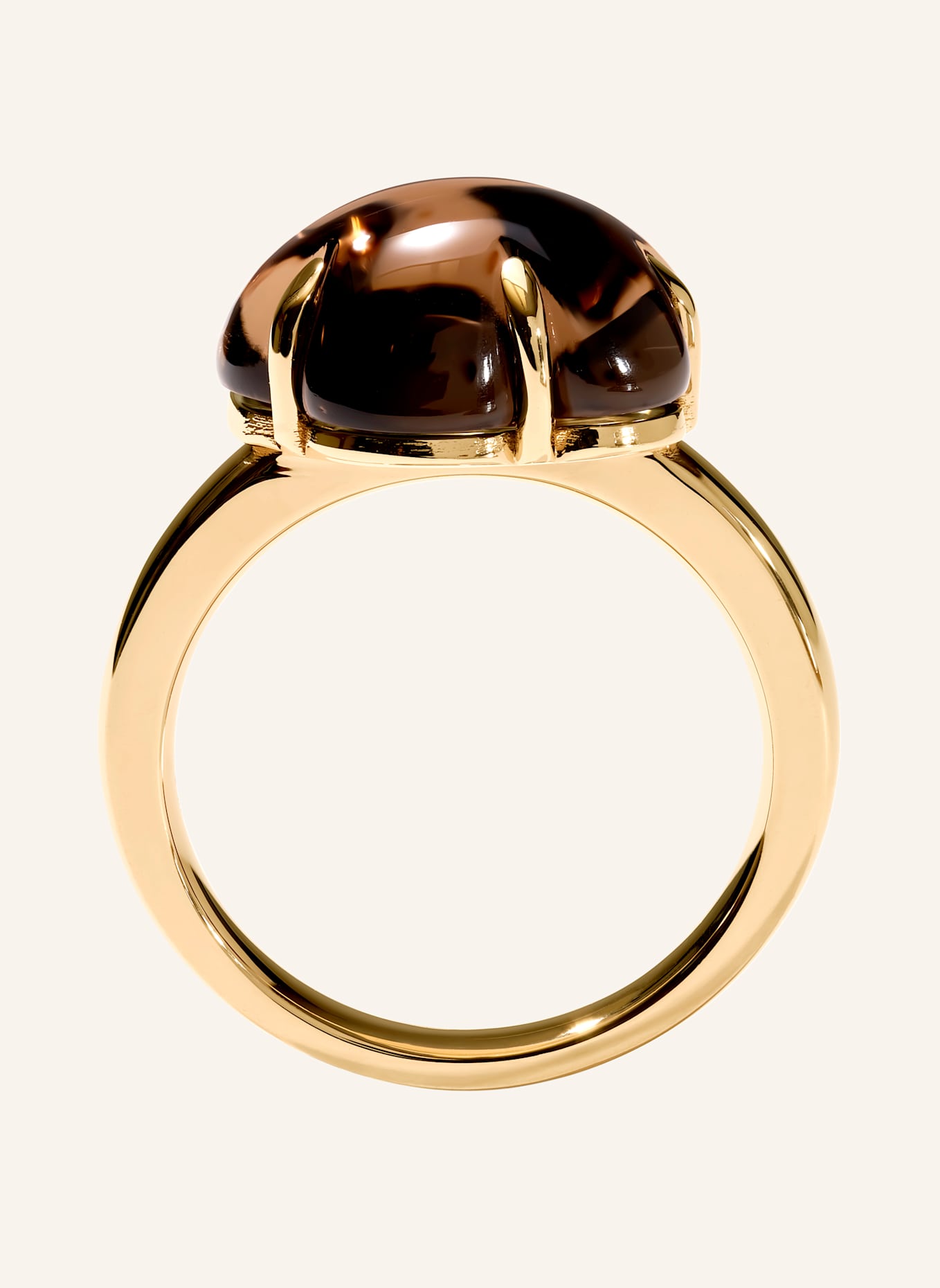 VIERI Ring WOLKE RAUCHQUARZ: GOLD