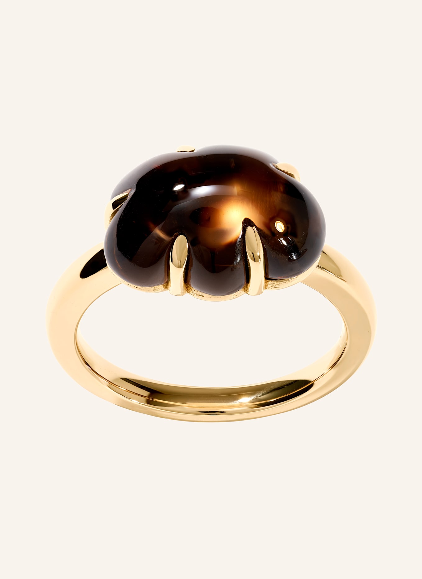 VIERI Ring WOLKE RAUCHQUARZ: GOLD