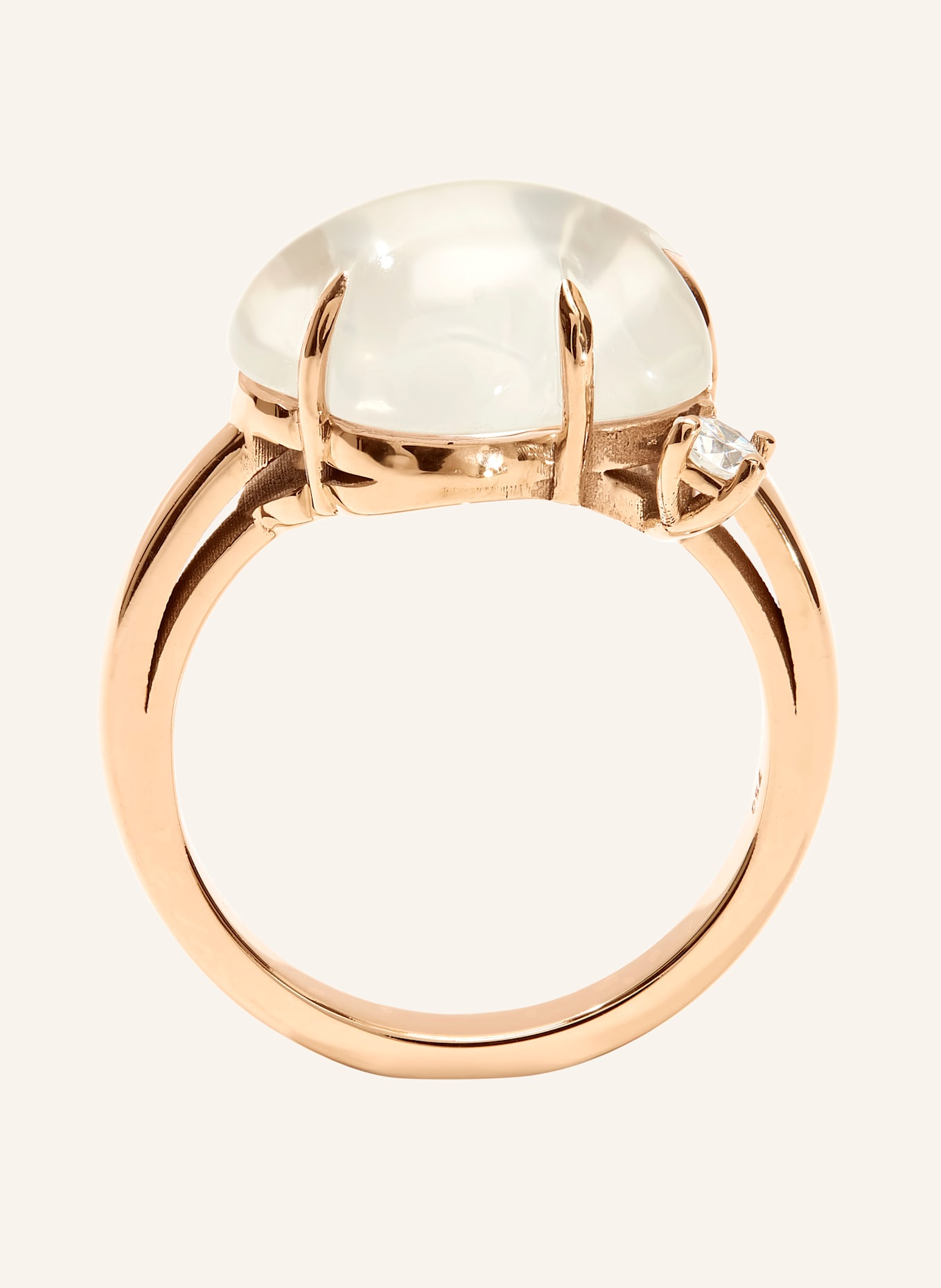 VIERI Ring WOLKE MILCHQUARZ BRILLANT: ROSÉGOLD