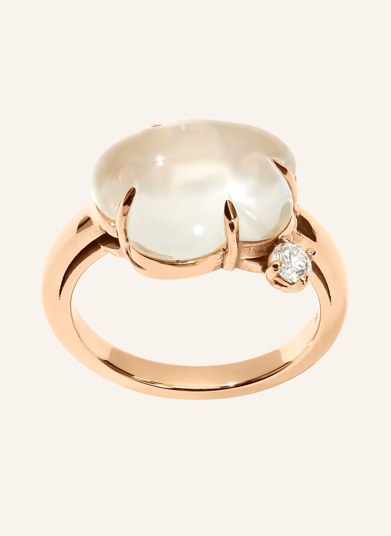 VIERI Ring WOLKE MILCHQUARZ BRILLANT: ROSÉGOLD