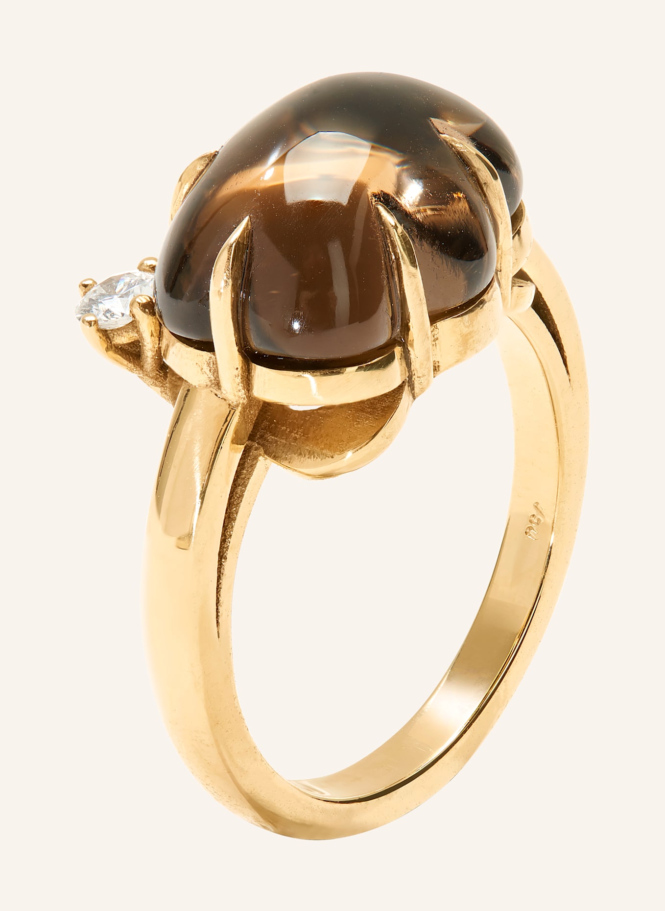 VIERI Ring WOLKE RAUCHQUARZ BRILLANT: GOLD