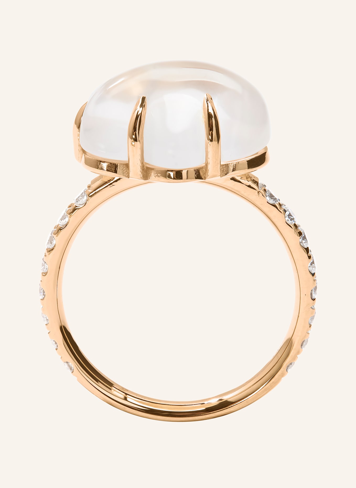 VIERI Ring WOLKE MILCHQUARZ BRILLANT PAVÉ: ROSÉGOLD