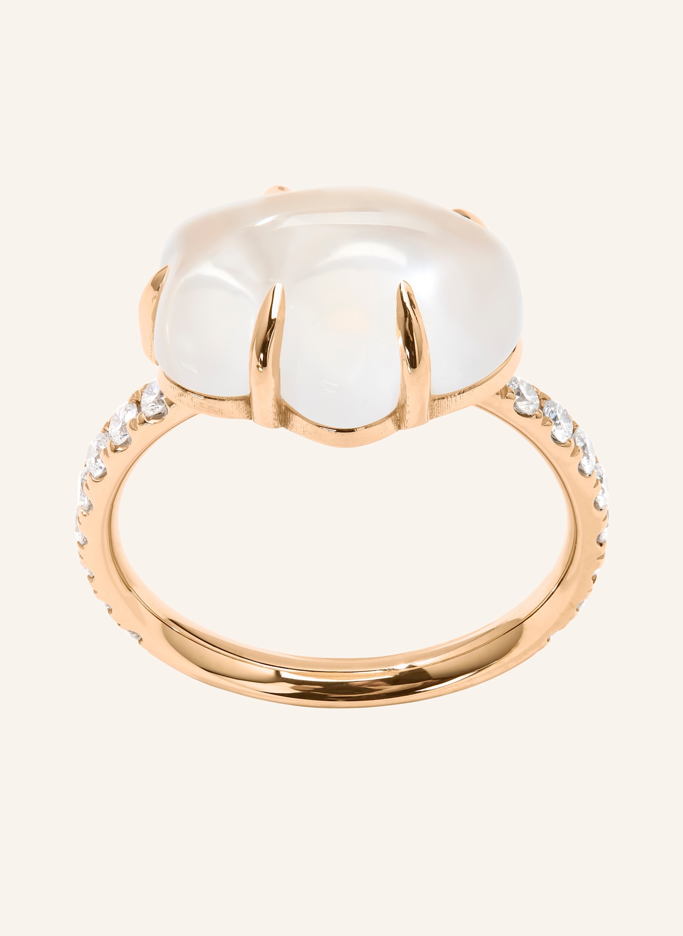 VIERI Ring WOLKE MILCHQUARZ BRILLANT PAVÉ: ROSÉGOLD