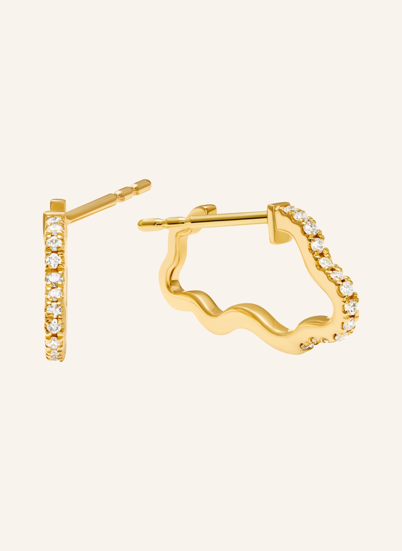 VIERI Ohrring WOLKEN BRILLANTEN PAVÉ KLEIN: GOLD