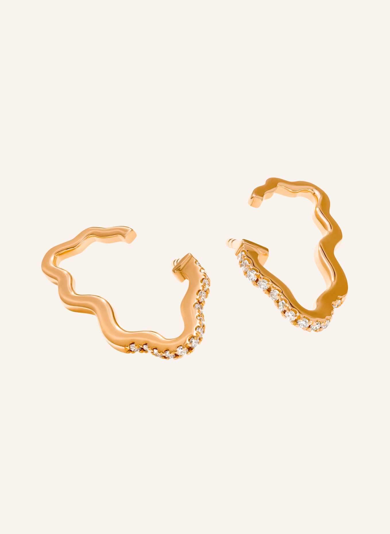 VIERI Ohrring WOLKEN BRILLANTEN PAVÉ KLEIN: ROSÉGOLD