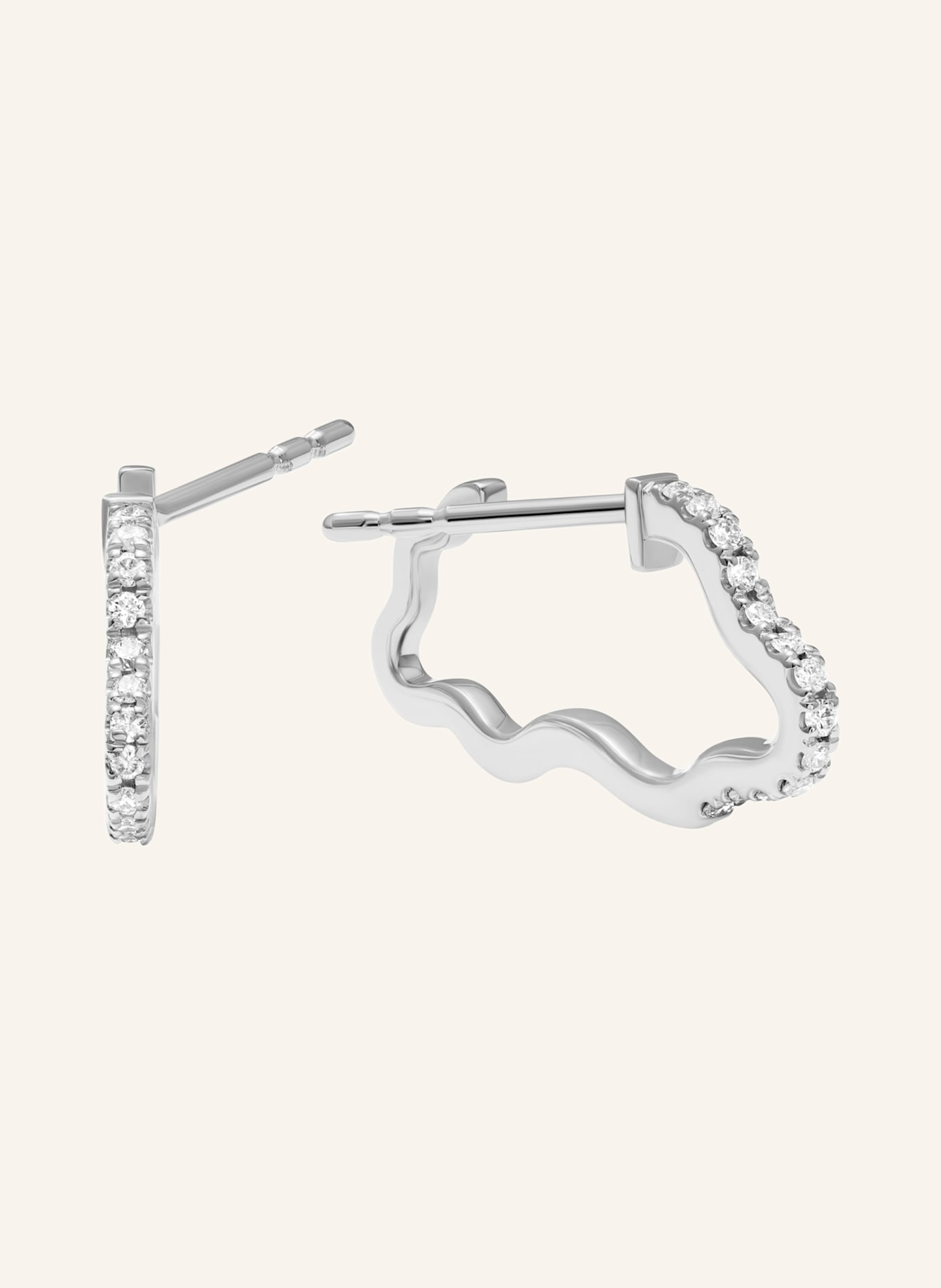 VIERI Ohrring WOLKEN BRILLANTEN PAVÉ KLEIN: WEISSGOLD