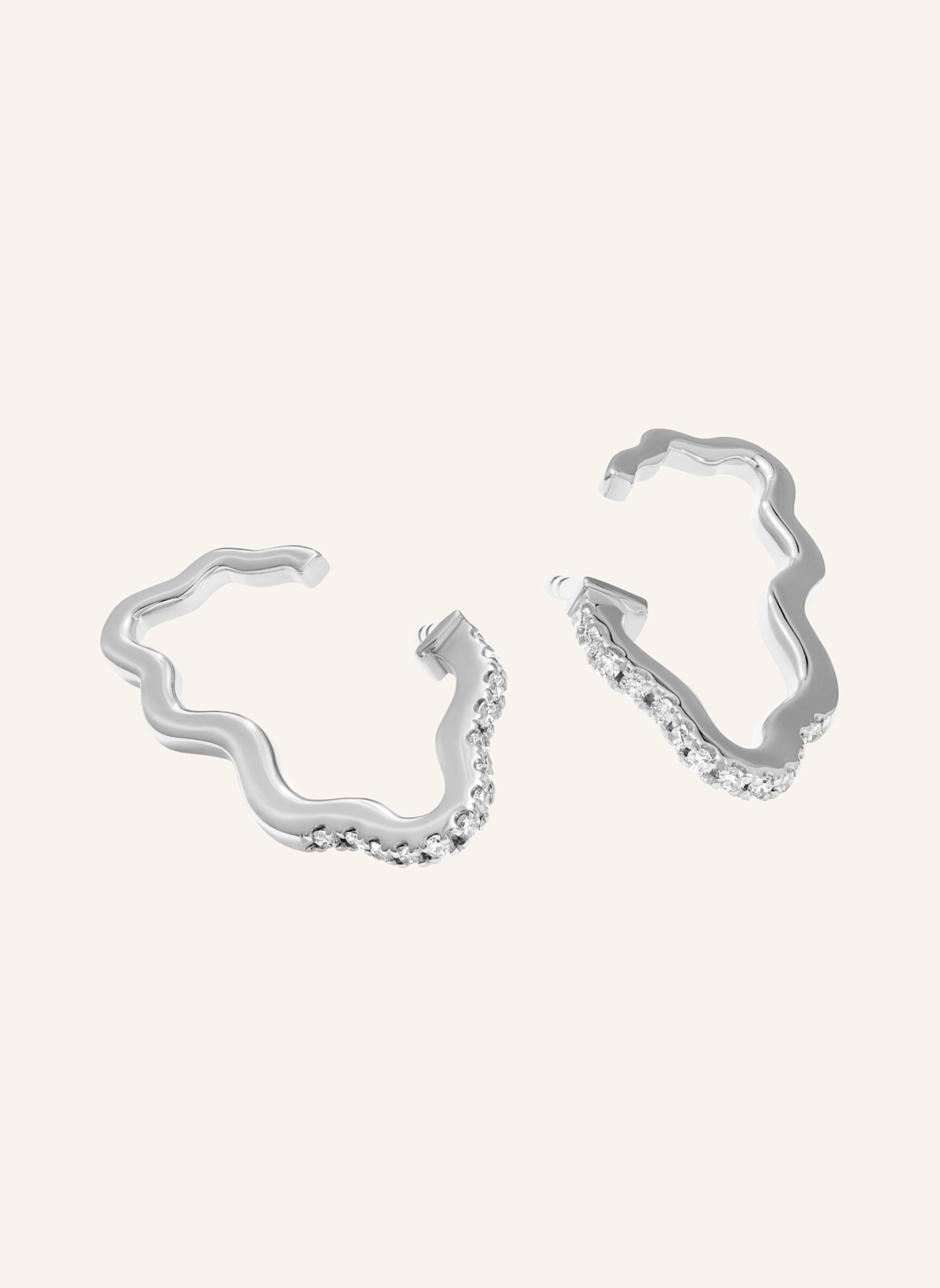 VIERI Ohrring WOLKEN BRILLANTEN PAVÉ KLEIN: WEISSGOLD