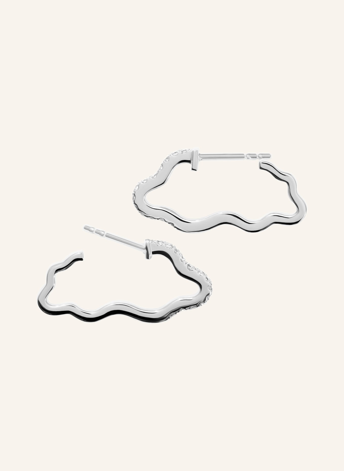 VIERI Ohrring WOLKEN BRILLANTEN PAVÉ KLEIN: WEISSGOLD