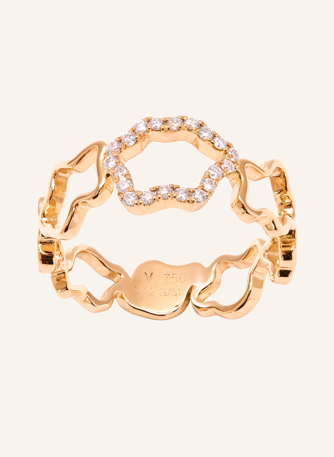 VIERI Ring WOLKEN SILHOUETTEN BRILLANTEN: ROSÉGOLD