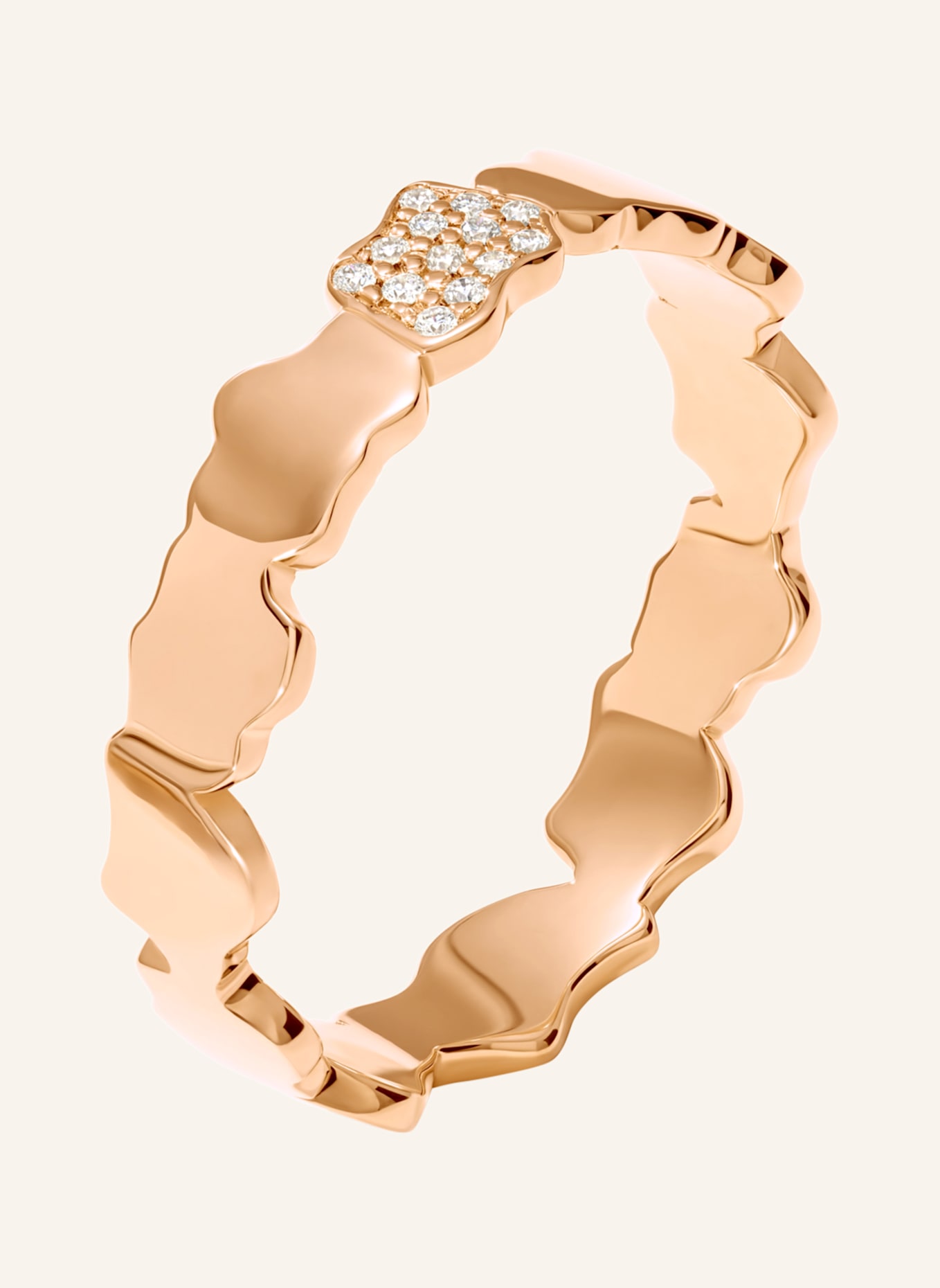 VIERI Ring WOLKEN SILHOUETTEN GOLD BRILLANTEN: ROSÉGOLD
