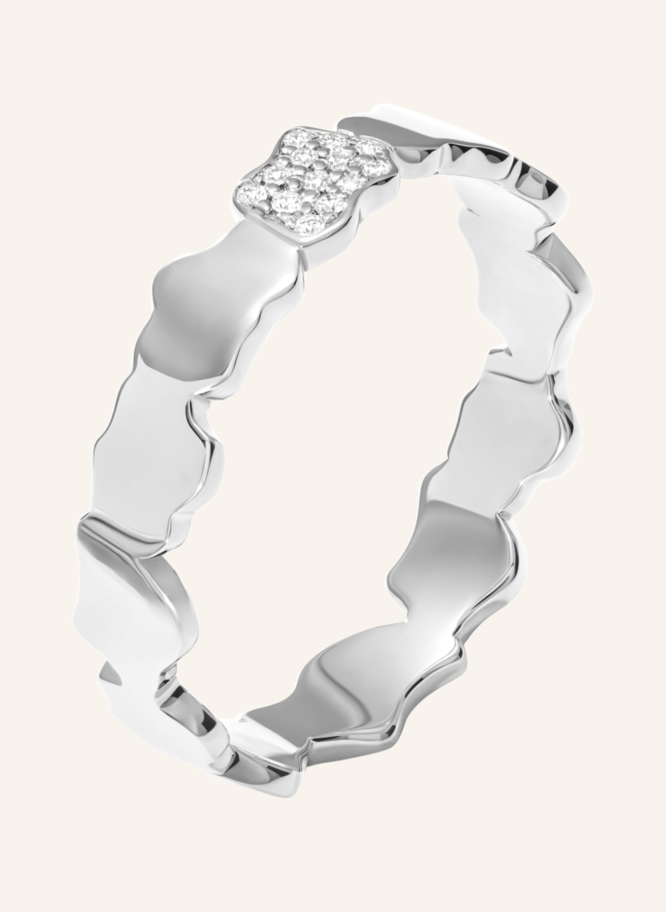 VIERI Ring WOLKEN SILHOUETTEN GOLD BRILLANTEN: WEISSGOLD