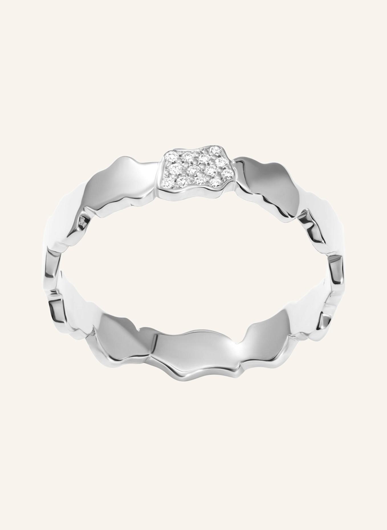 VIERI Ring WOLKEN SILHOUETTEN GOLD BRILLANTEN: WEISSGOLD