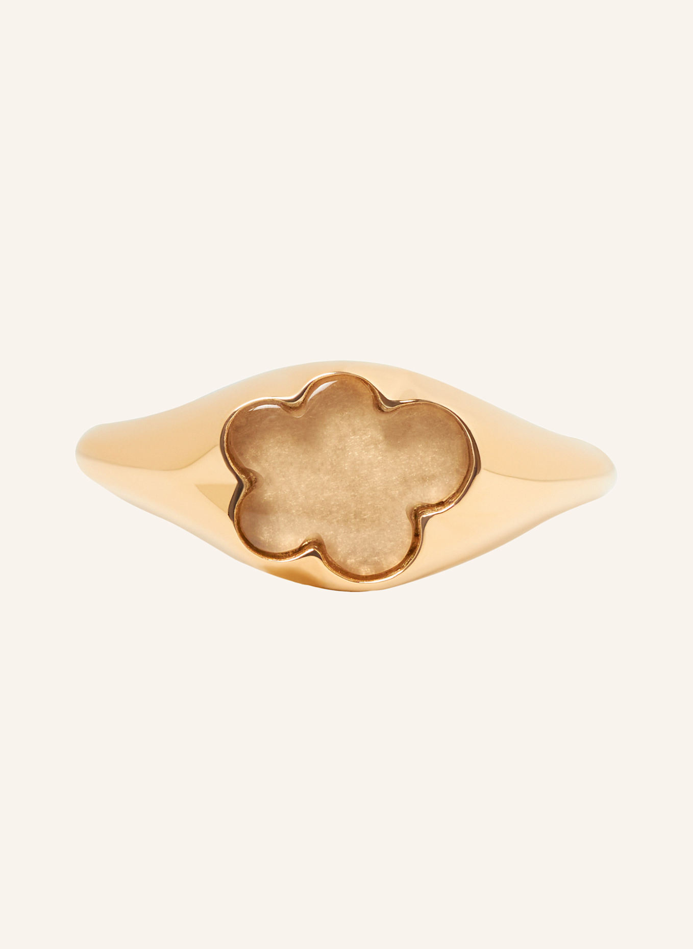 VIERI Ring WOLKE FLACH MILCHQUARZ: ROSÉGOLD