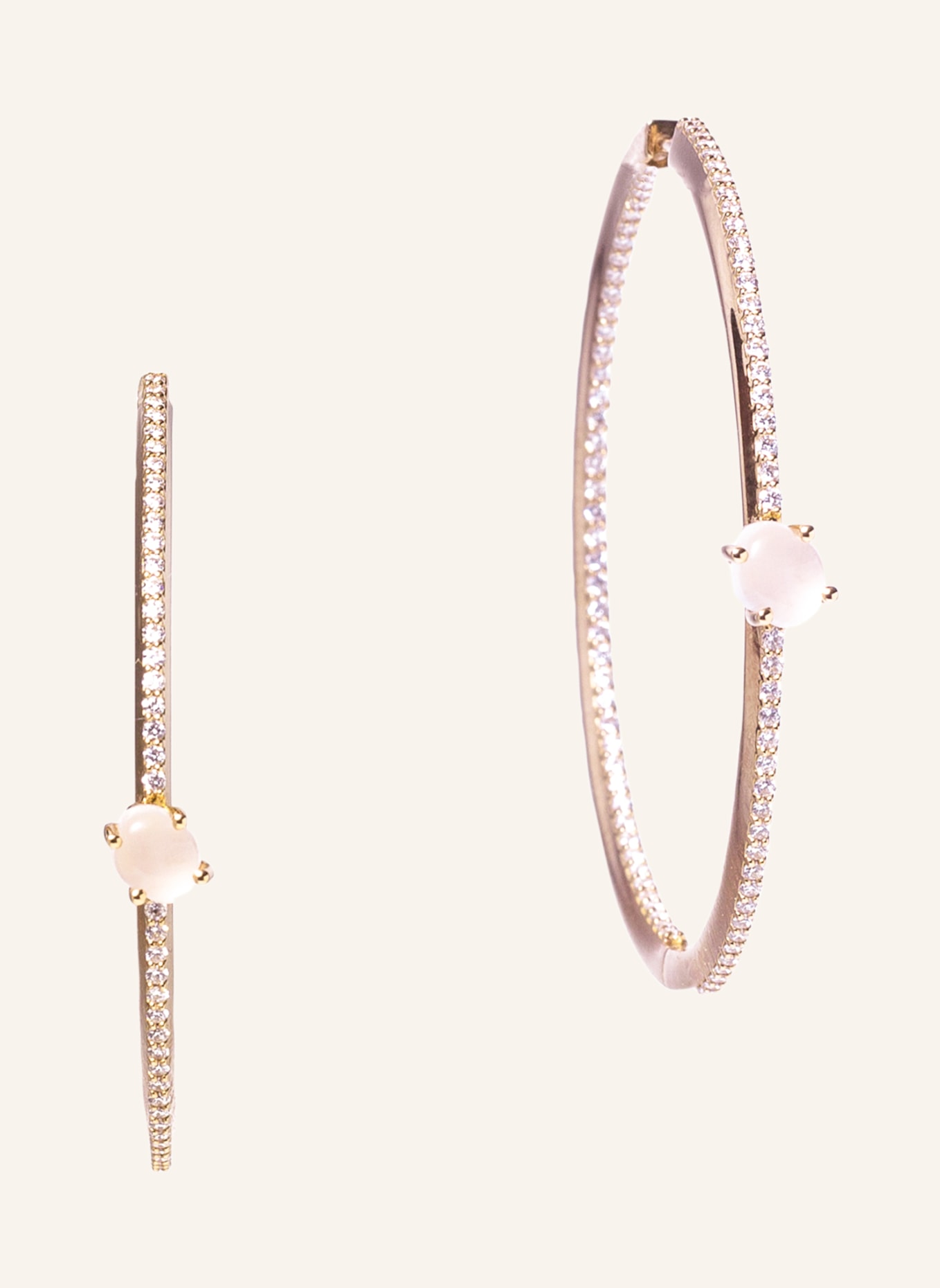 VIERI Ohrring WOLKE MILCHQUARZ BRILLANT PAVÉ: ROSÉGOLD