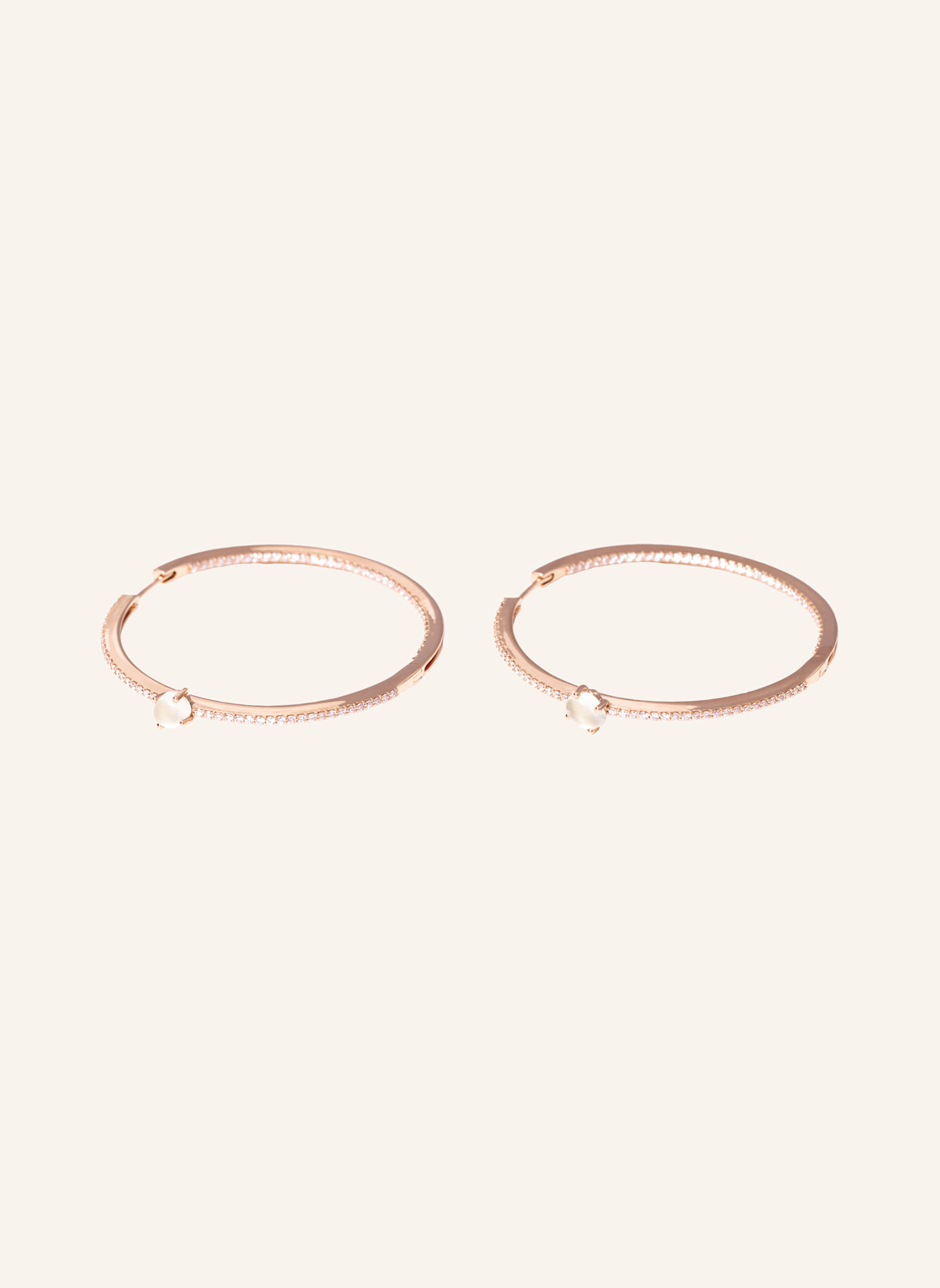 VIERI Ohrring WOLKE MILCHQUARZ BRILLANT PAVÉ: ROSÉGOLD