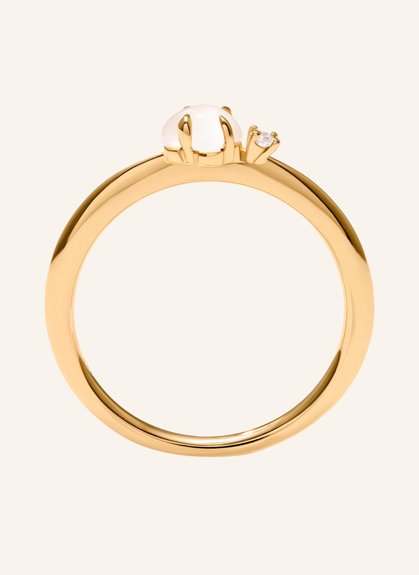 VIERI Ring WOLKE MILCHQUARZ BRILLANT KLEIN: ROSÉGOLD