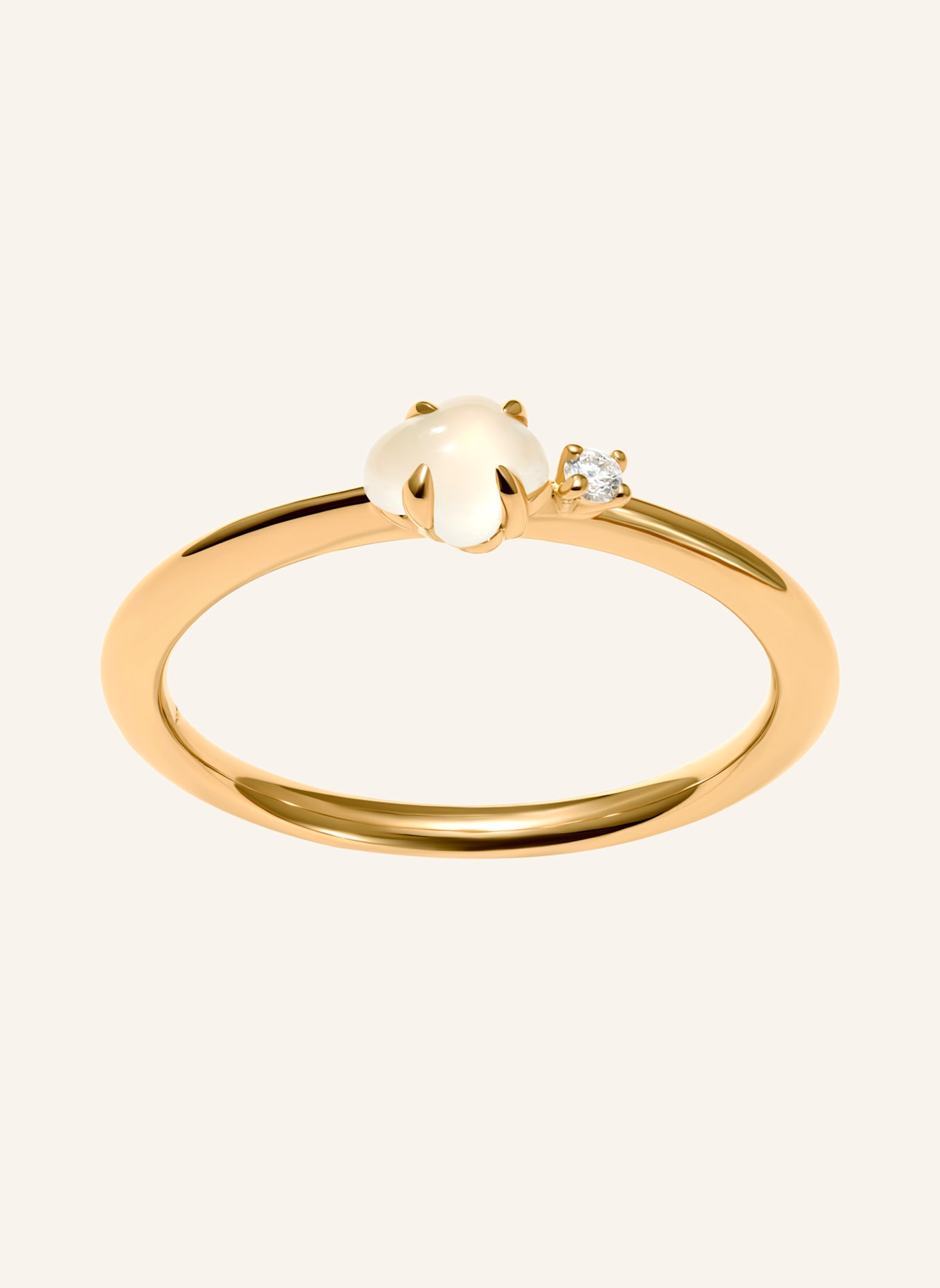 VIERI Ring WOLKE MILCHQUARZ BRILLANT KLEIN: ROSÉGOLD