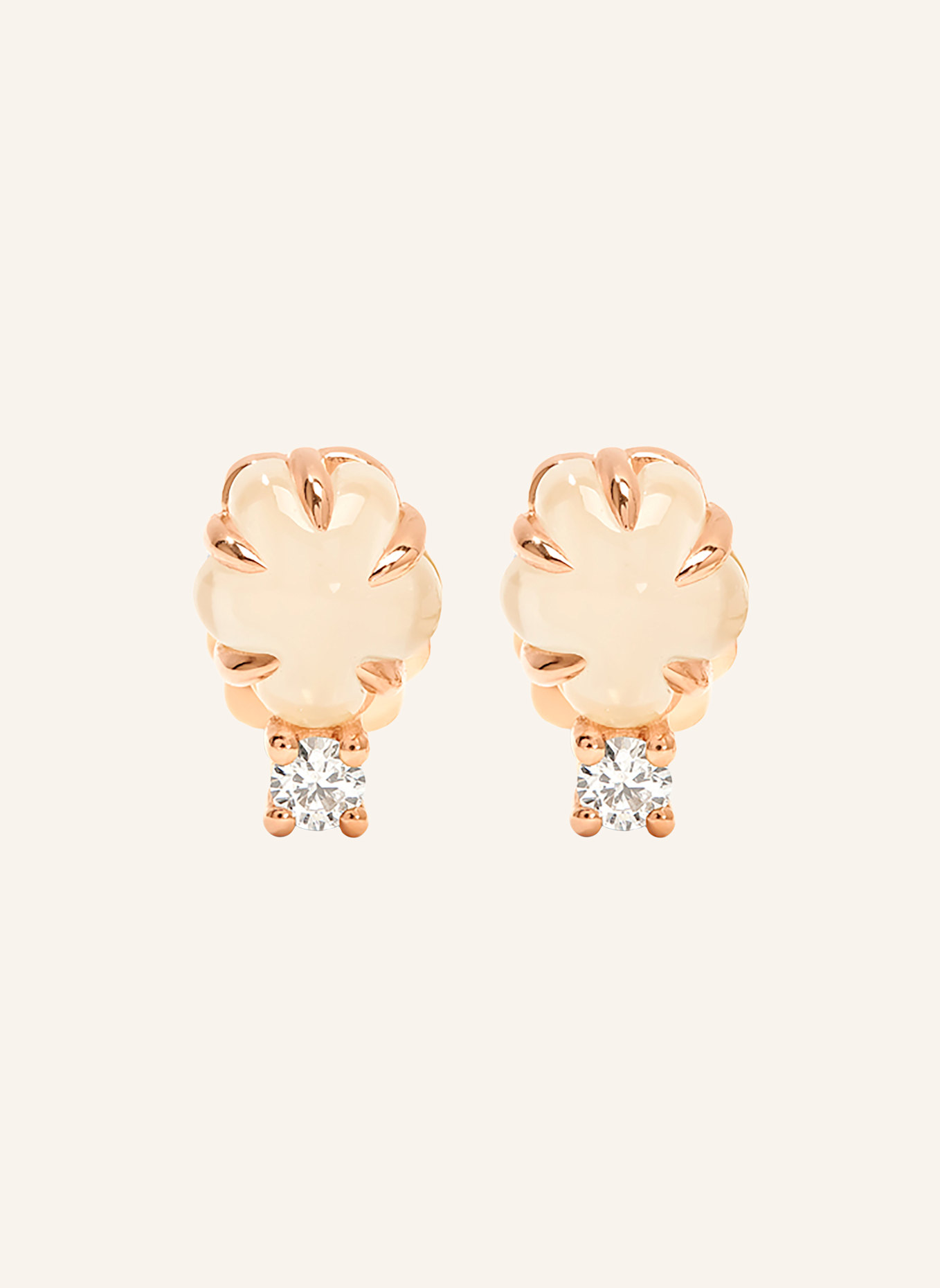 VIERI Ohrstecker WOLKE MILCHQUARZ BRILLANT: ROSÉGOLD