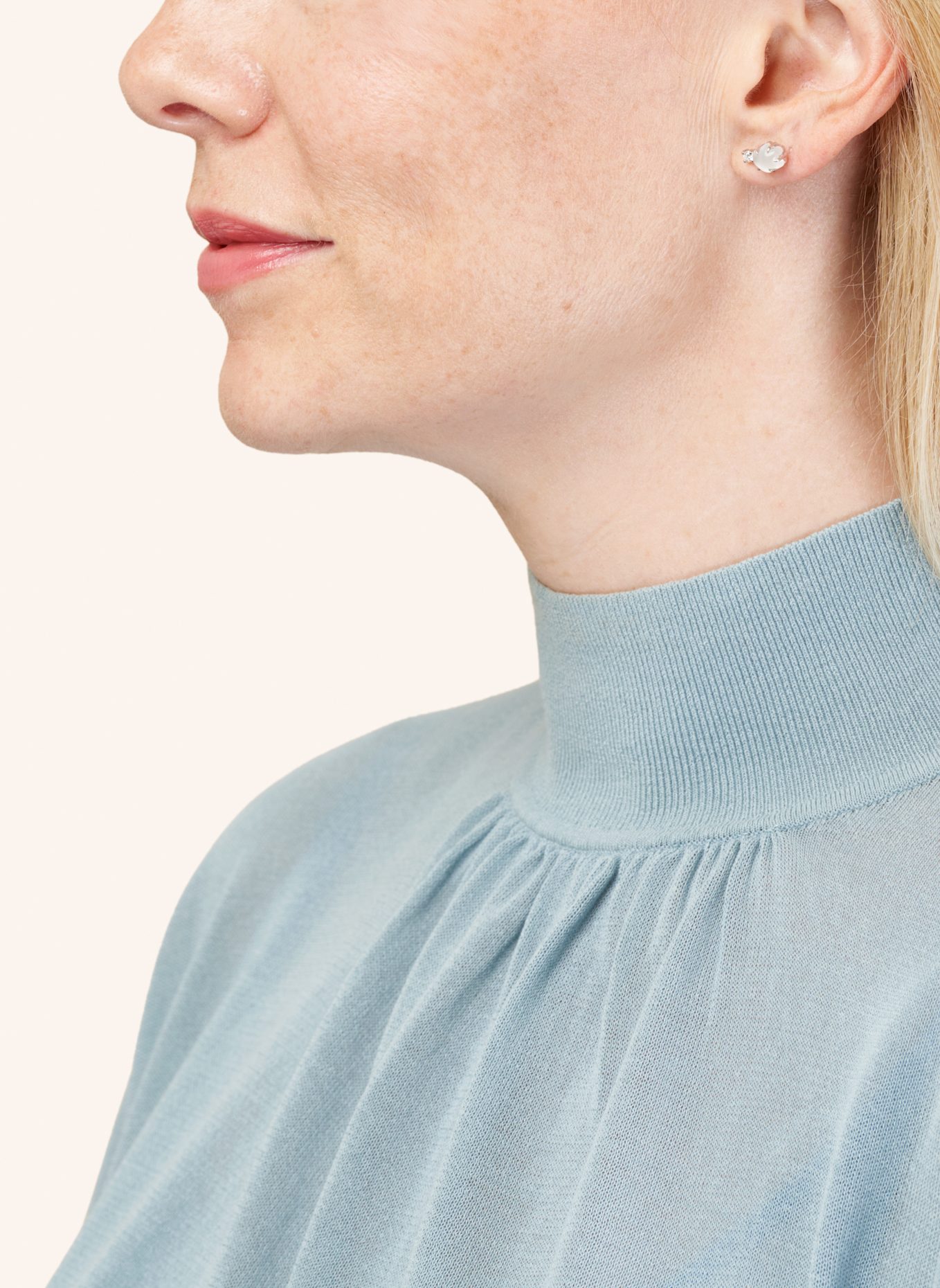 VIERI Ohrstecker WOLKE MILCHQUARZ BRILLANT: WEISSGOLD