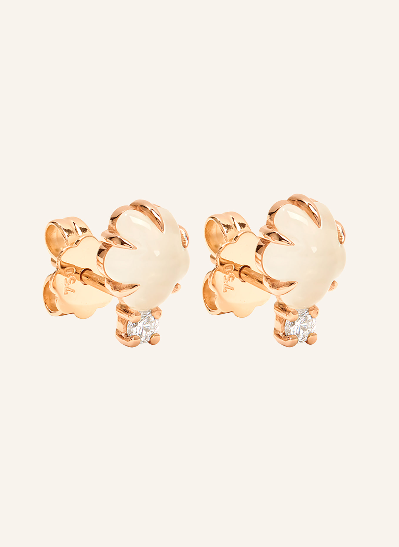 VIERI Ohrstecker WOLKE MILCHQUARZ BRILLANT: ROSÉGOLD