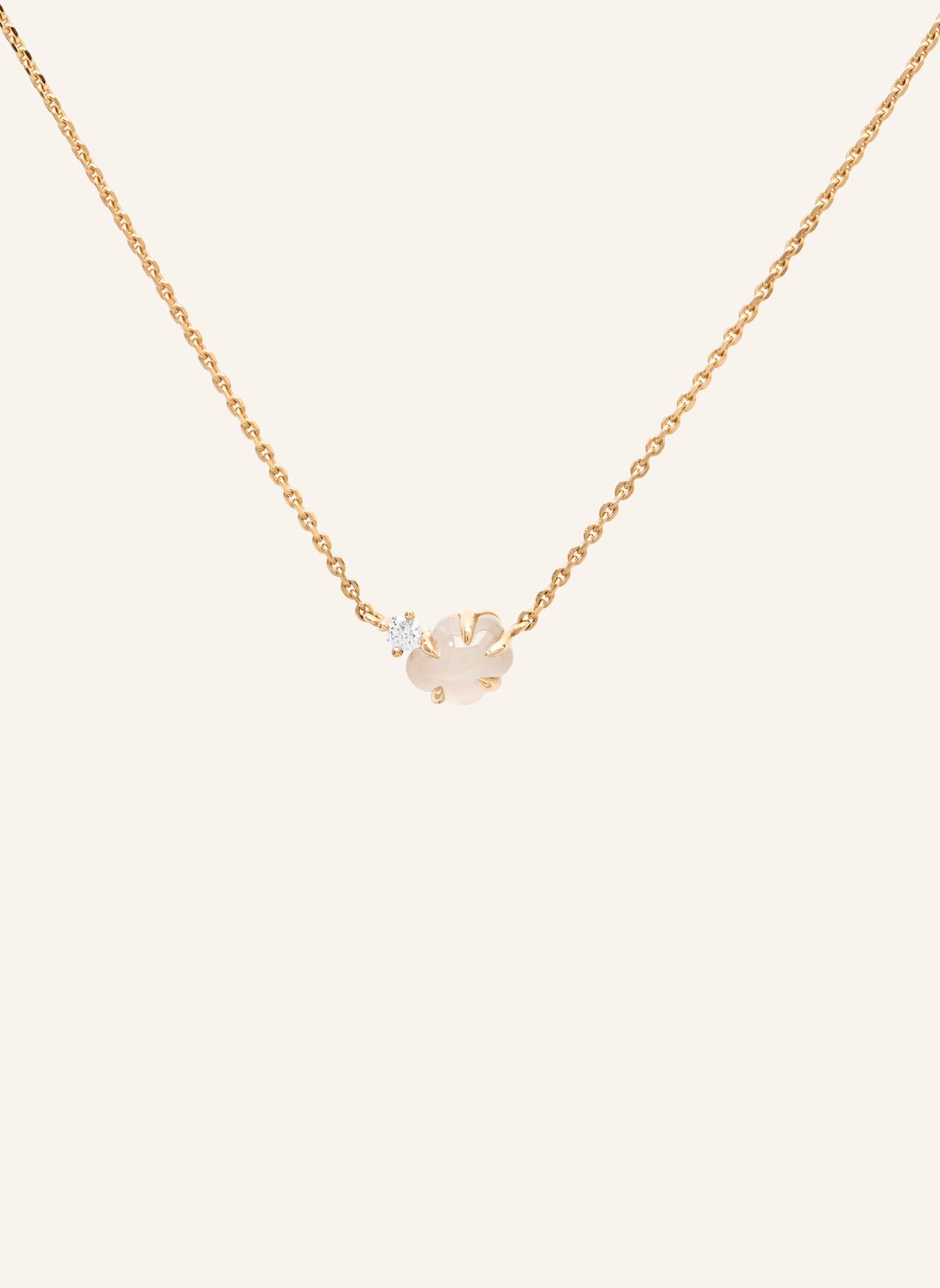 VIERI Kette WOLKE MILCHQUARZ BRILLANT: GOLD