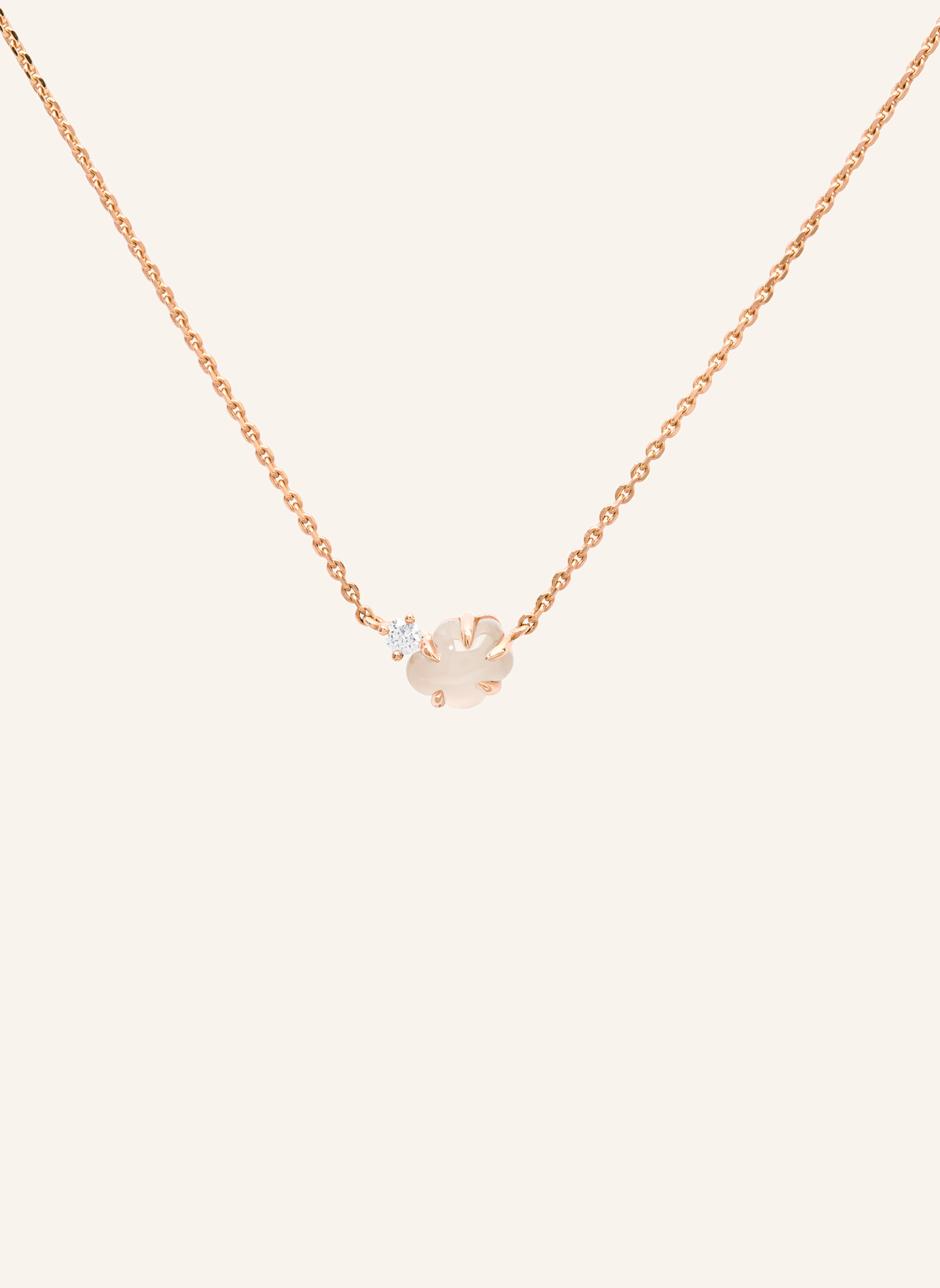 VIERI Kette WOLKE MILCHQUARZ BRILLANT: ROSÉGOLD