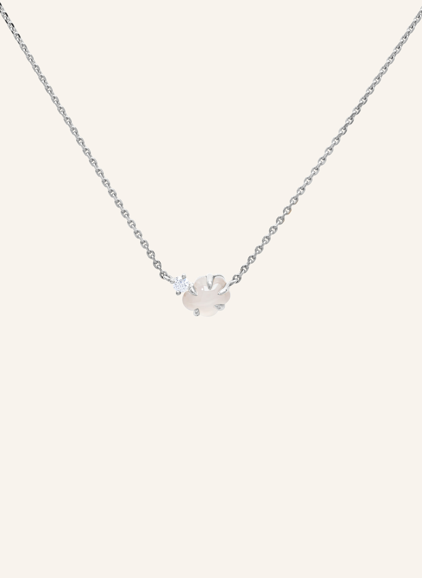 VIERI Kette WOLKE MILCHQUARZ BRILLANT: WEISSGOLD