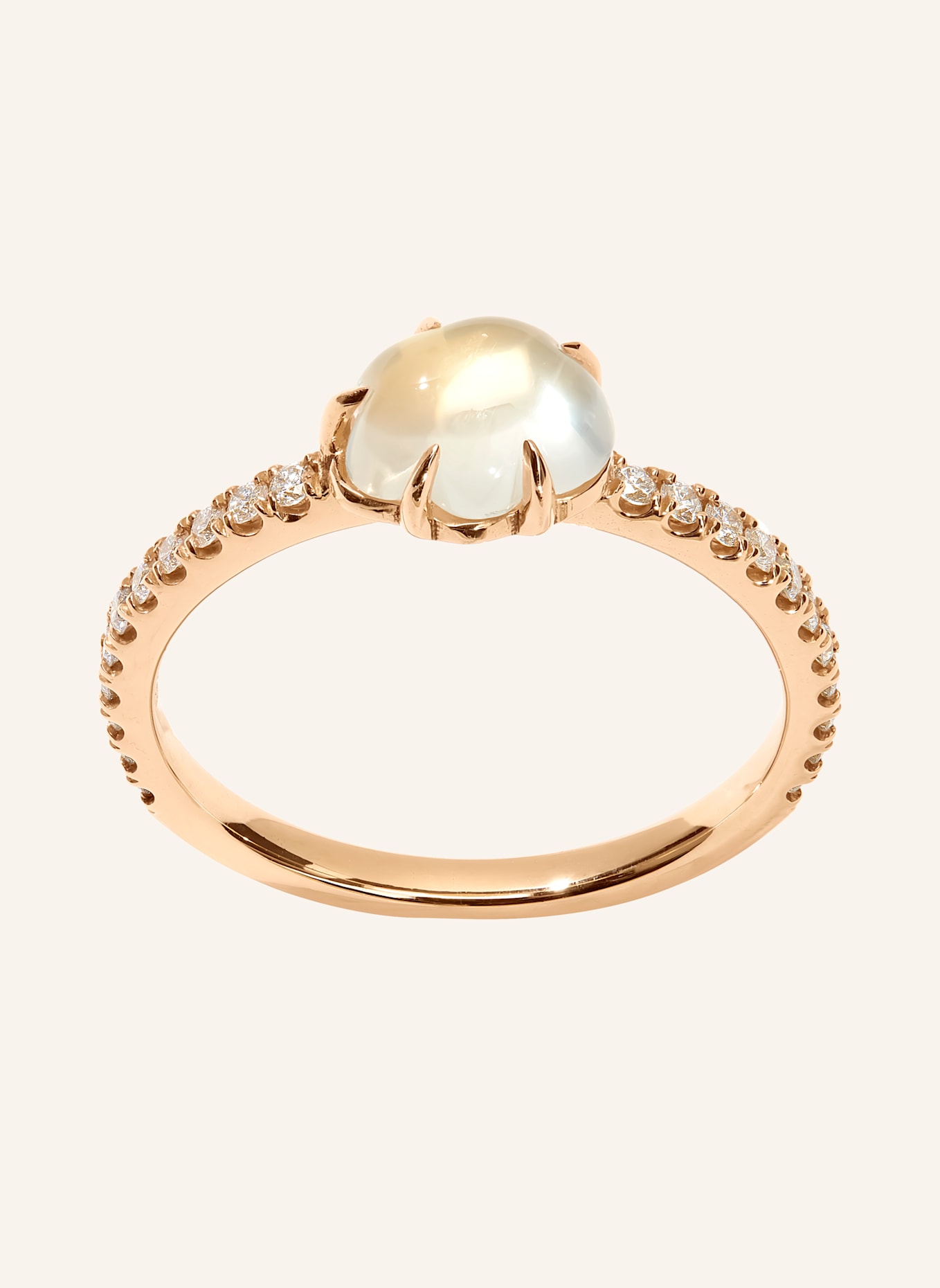 VIERI Ring WOLKE MILCHQUARZ BRILLANT PAVÉ MITTELGROß: ROSÉGOLD