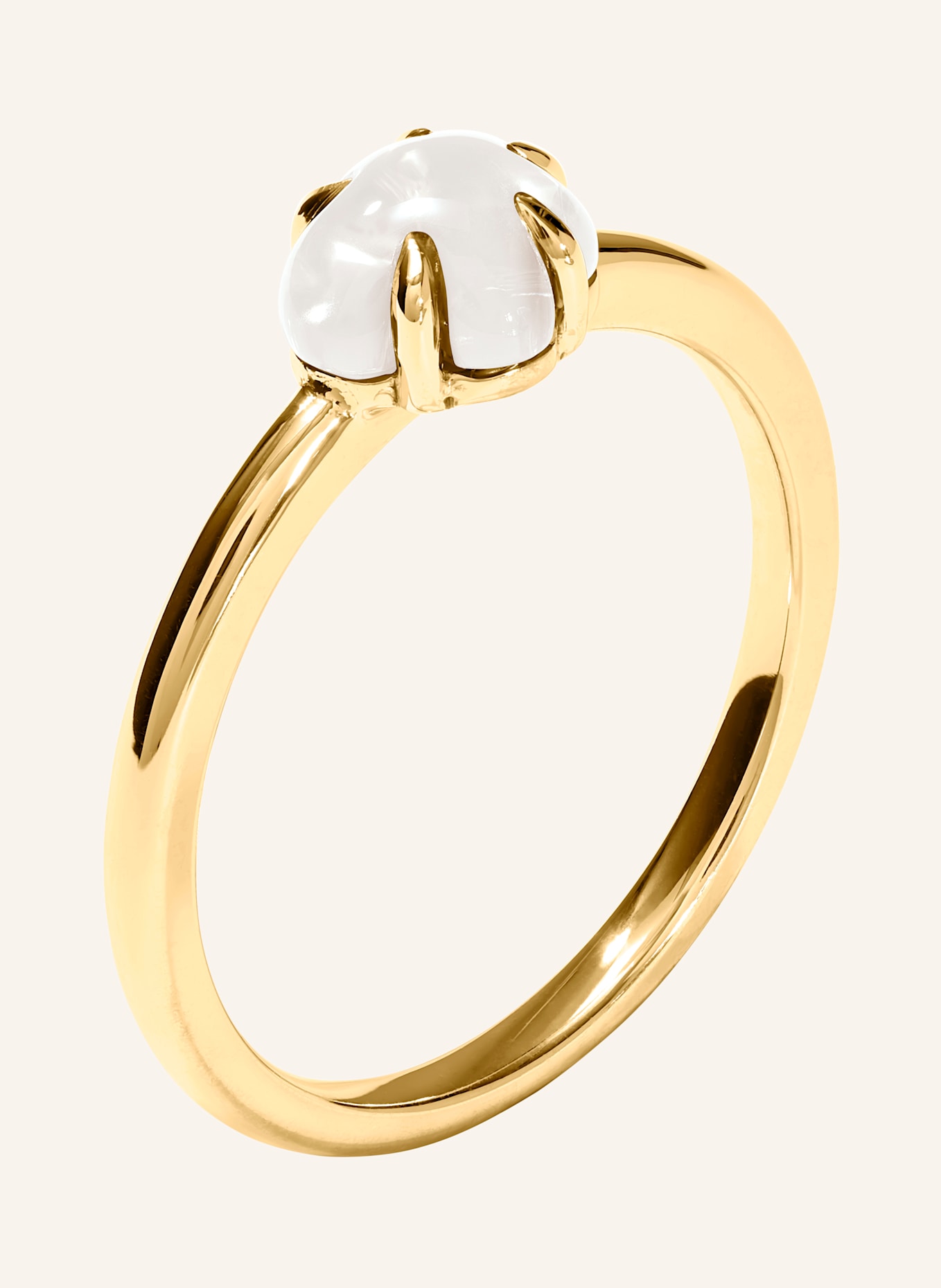 VIERI Ring WOLKE MILCHQUARZ MITTELGROß: GOLD