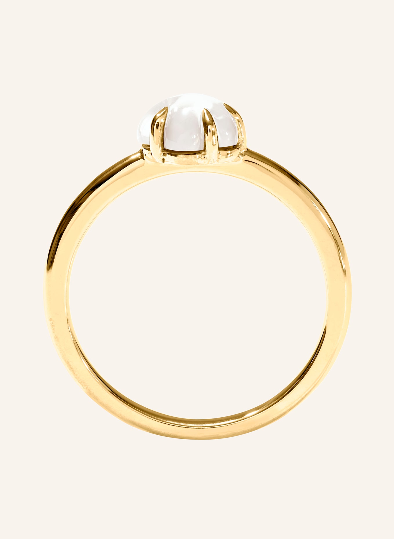 VIERI Ring WOLKE MILCHQUARZ MITTELGROß: GOLD