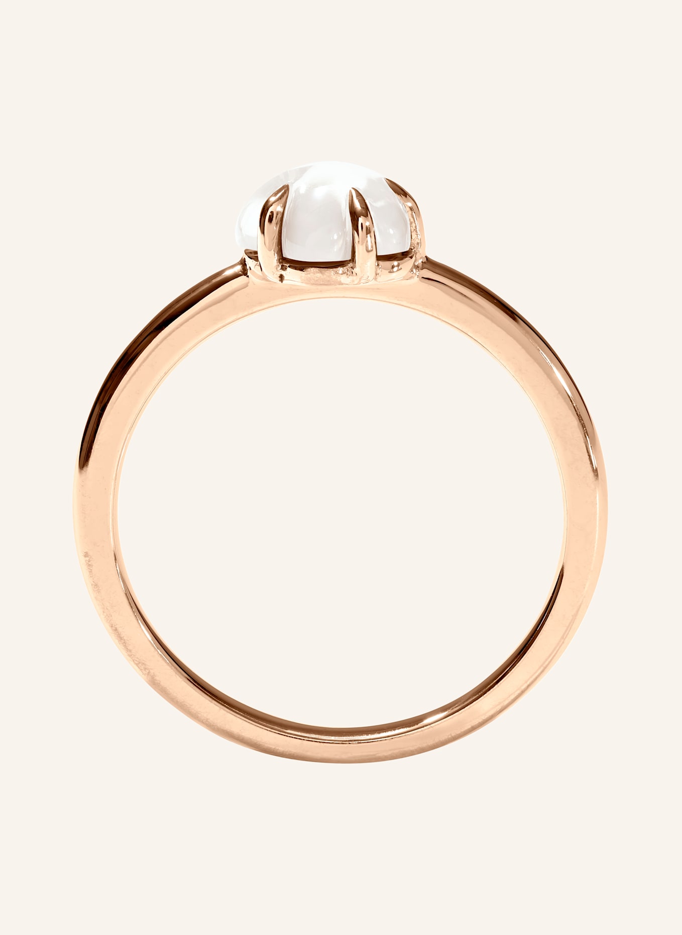 VIERI Ring WOLKE MILCHQUARZ MITTELGROß: ROSÉGOLD