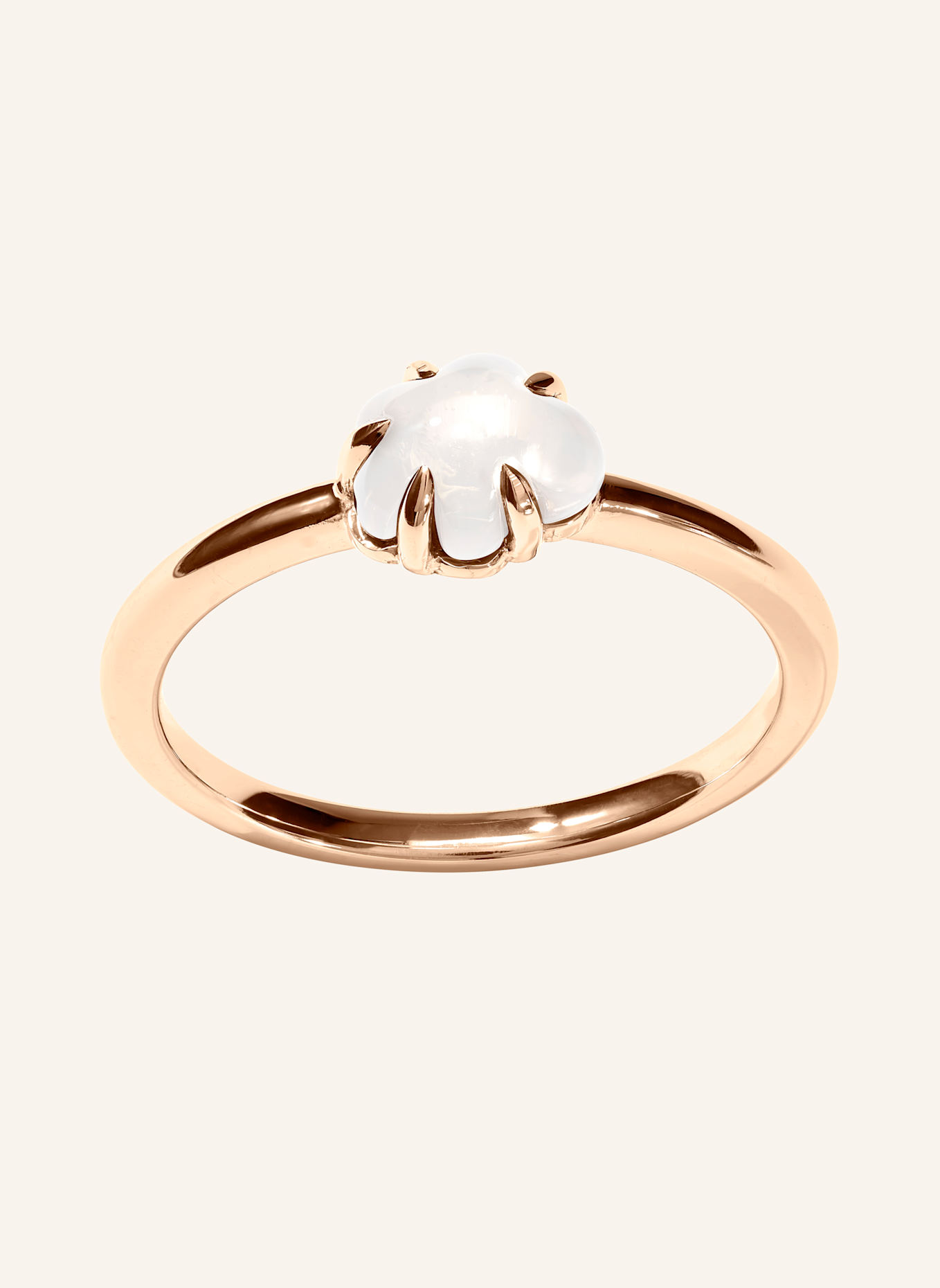 VIERI Ring WOLKE MILCHQUARZ MITTELGROß: ROSÉGOLD