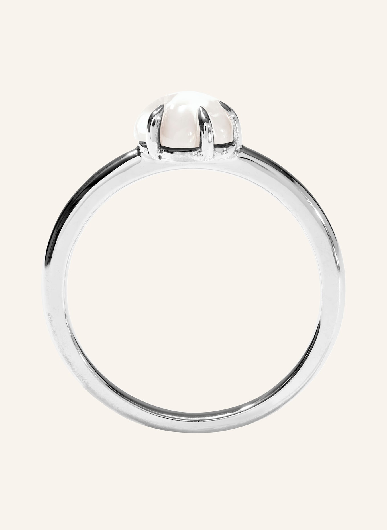 VIERI Ring WOLKE MILCHQUARZ MITTELGROß: WEISSGOLD