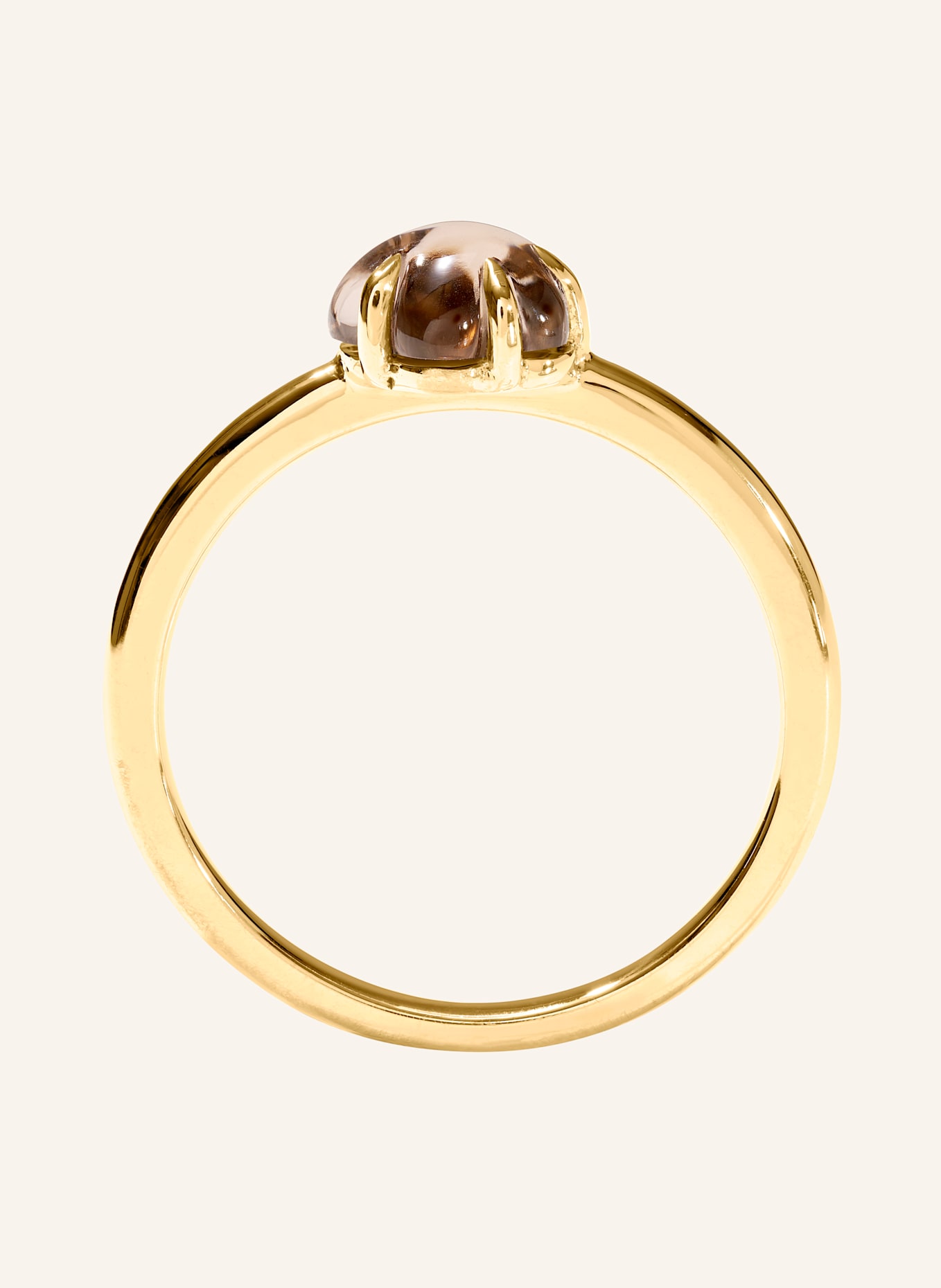 VIERI Ring WOLKE RAUCHQUARZ MITTELGROß: GOLD