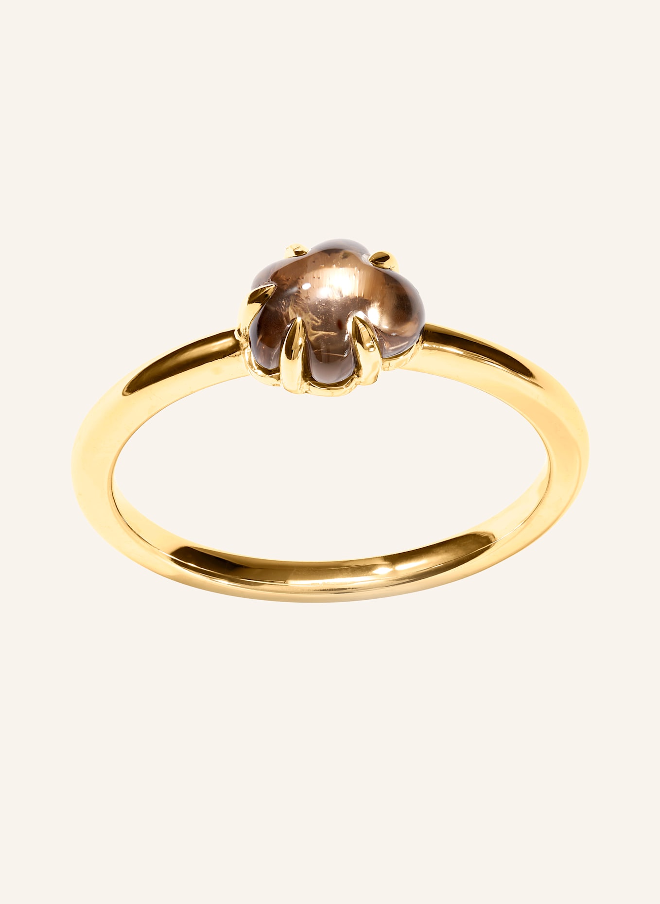 VIERI Ring WOLKE RAUCHQUARZ MITTELGROß: GOLD